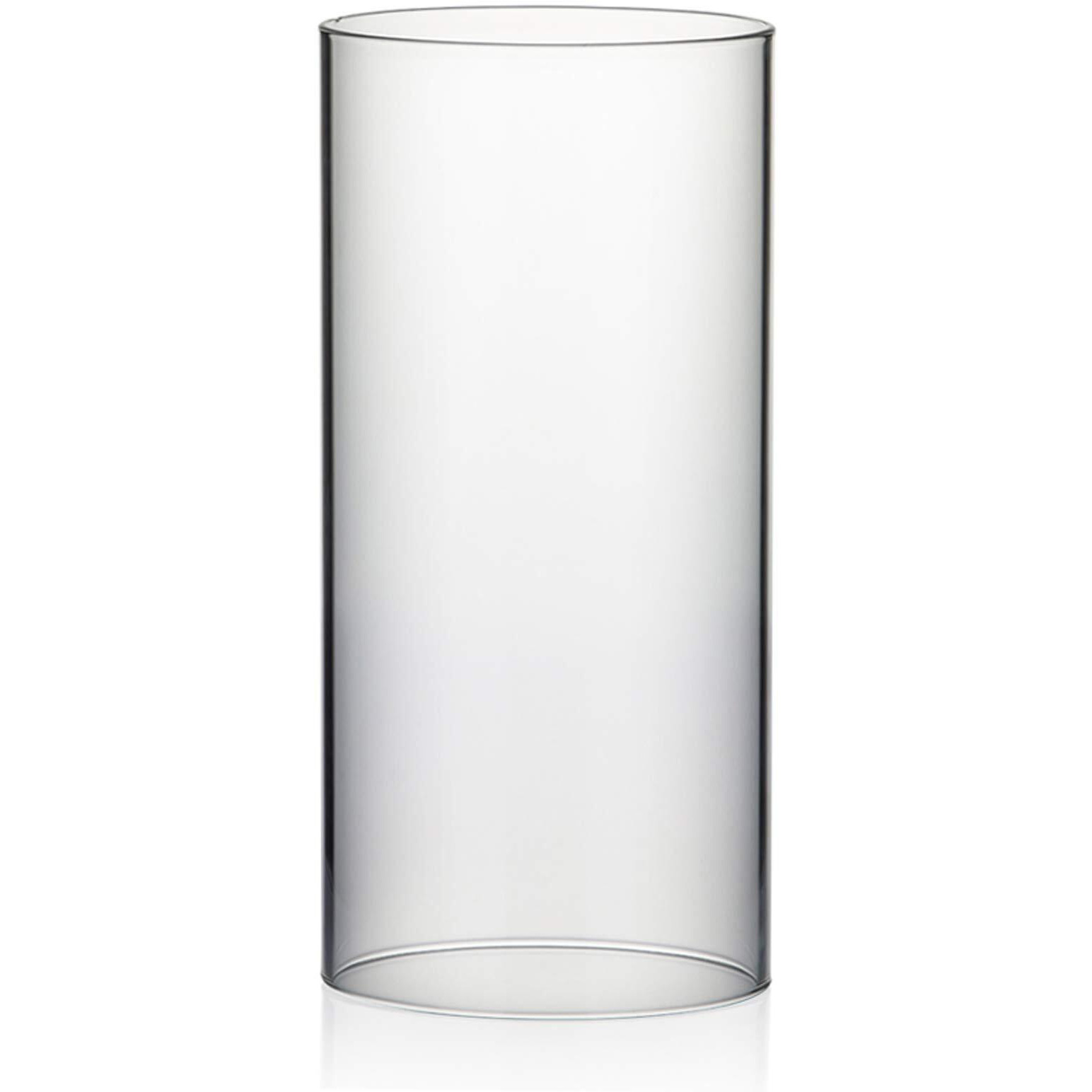 Wgvi Hurricane Candle Holder Sleeve  Wide 4.7""  Height 10""  Clear Glass Cylinder Candleholder  Chimney Tube  Open Ended Candle Shade  1 Piece