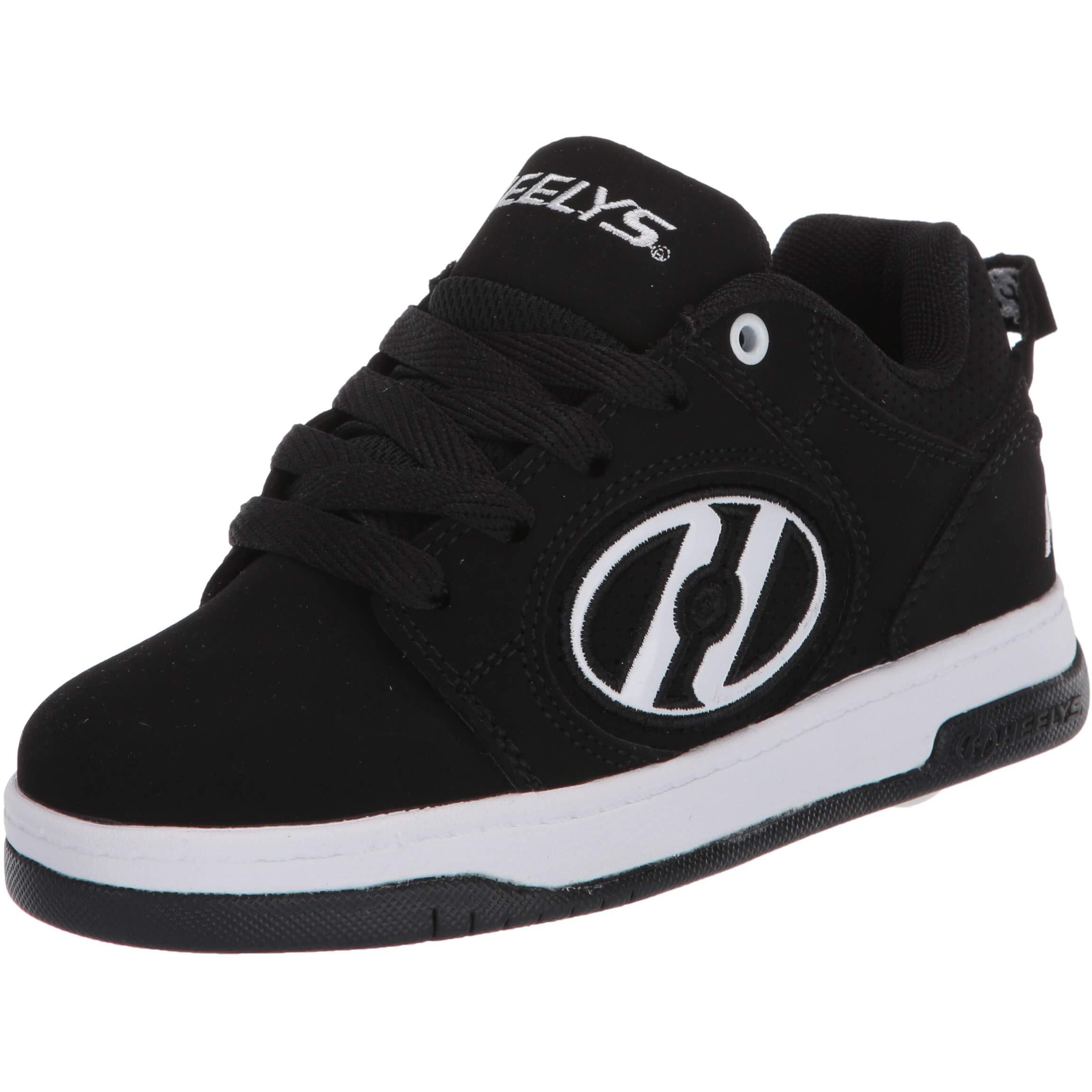 Heelys Girls Voyager Tennis Shoe  Black/White  7 Big Kid Us