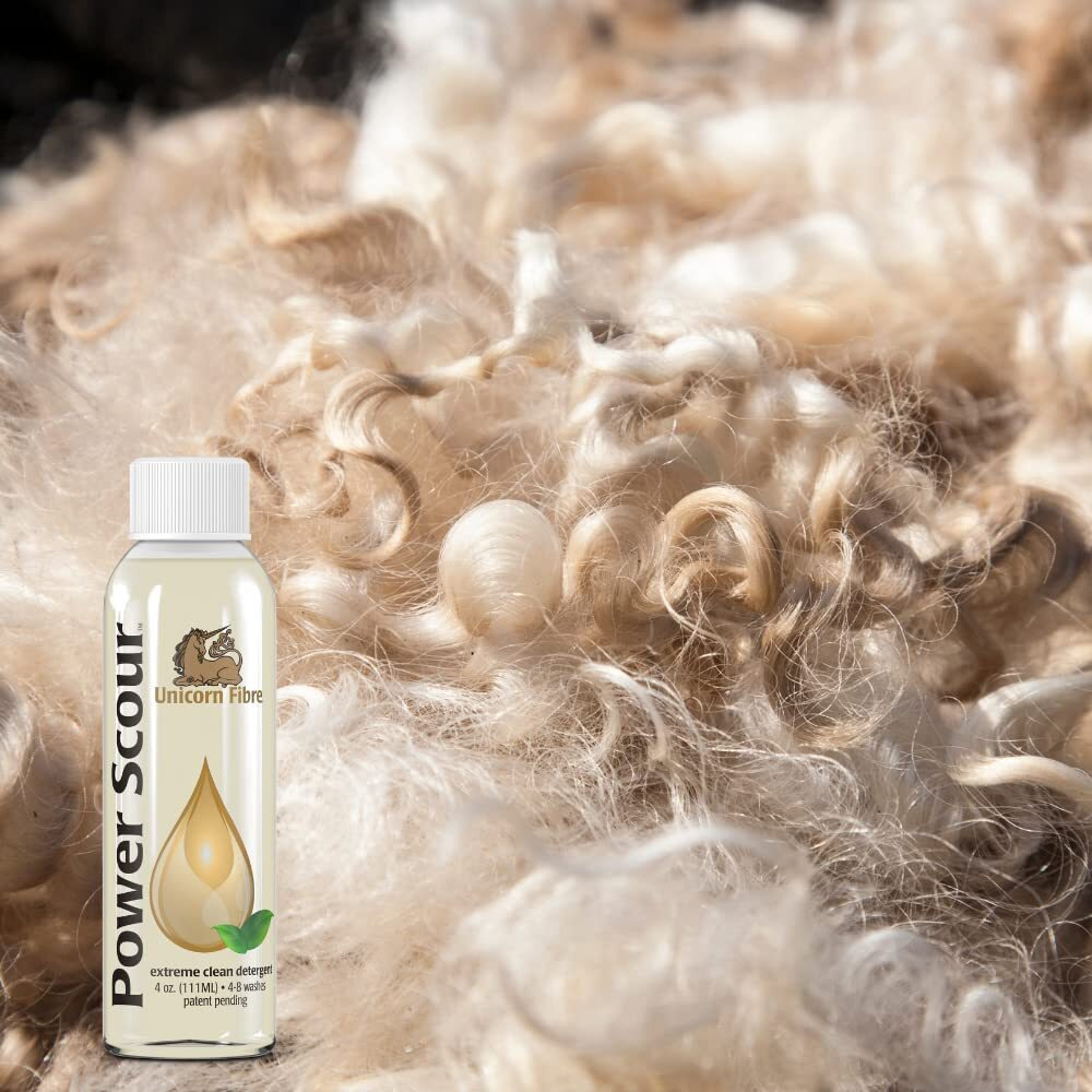Unicorn Power Scour 4Oz. Deep Cleaning Soap For All Types Of Fibers. Raw Wool  Sheepskin  Fleece  Cashmere  Mohair  Alpaca  Knits  Hemp  Cotton  And Rugs. Increase Fiber Yield. Lavender Scent.