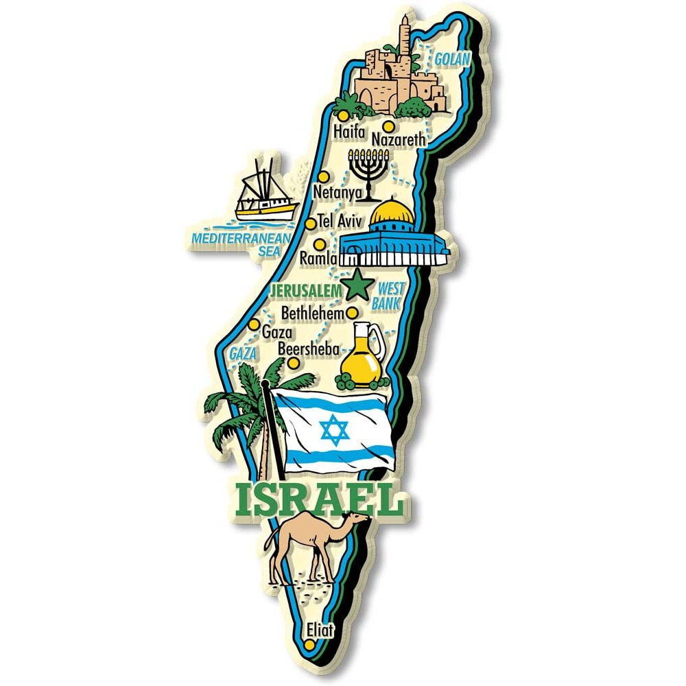 Israel Jumbo Country Map Magnet By Classic Magnets  Collectible Souvenirs Made In The Usa