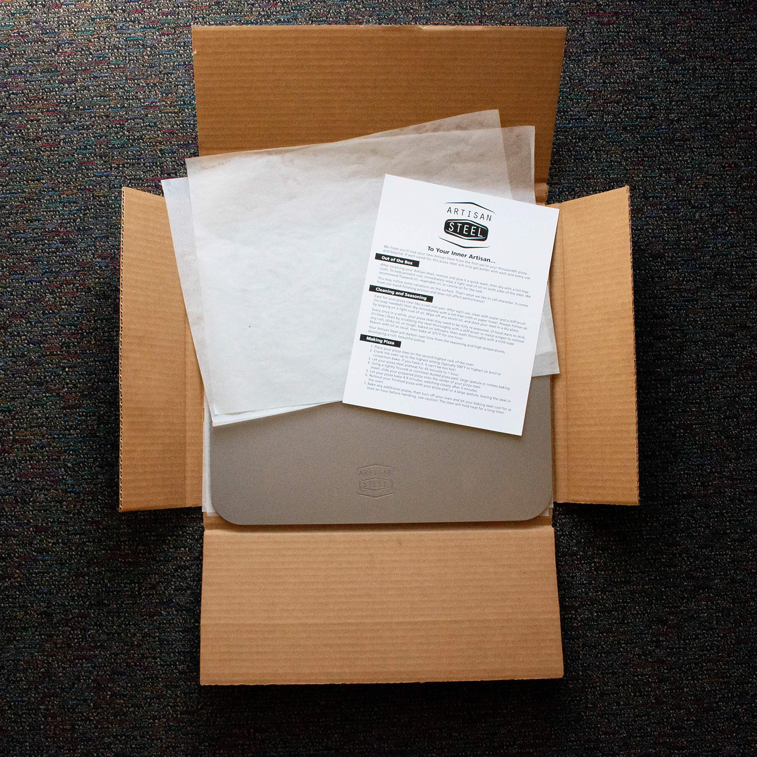 Artisan Steel - High Performance Pizza Steel Made In The Usa - 16"" X 14.25"" (.25"" Thick)