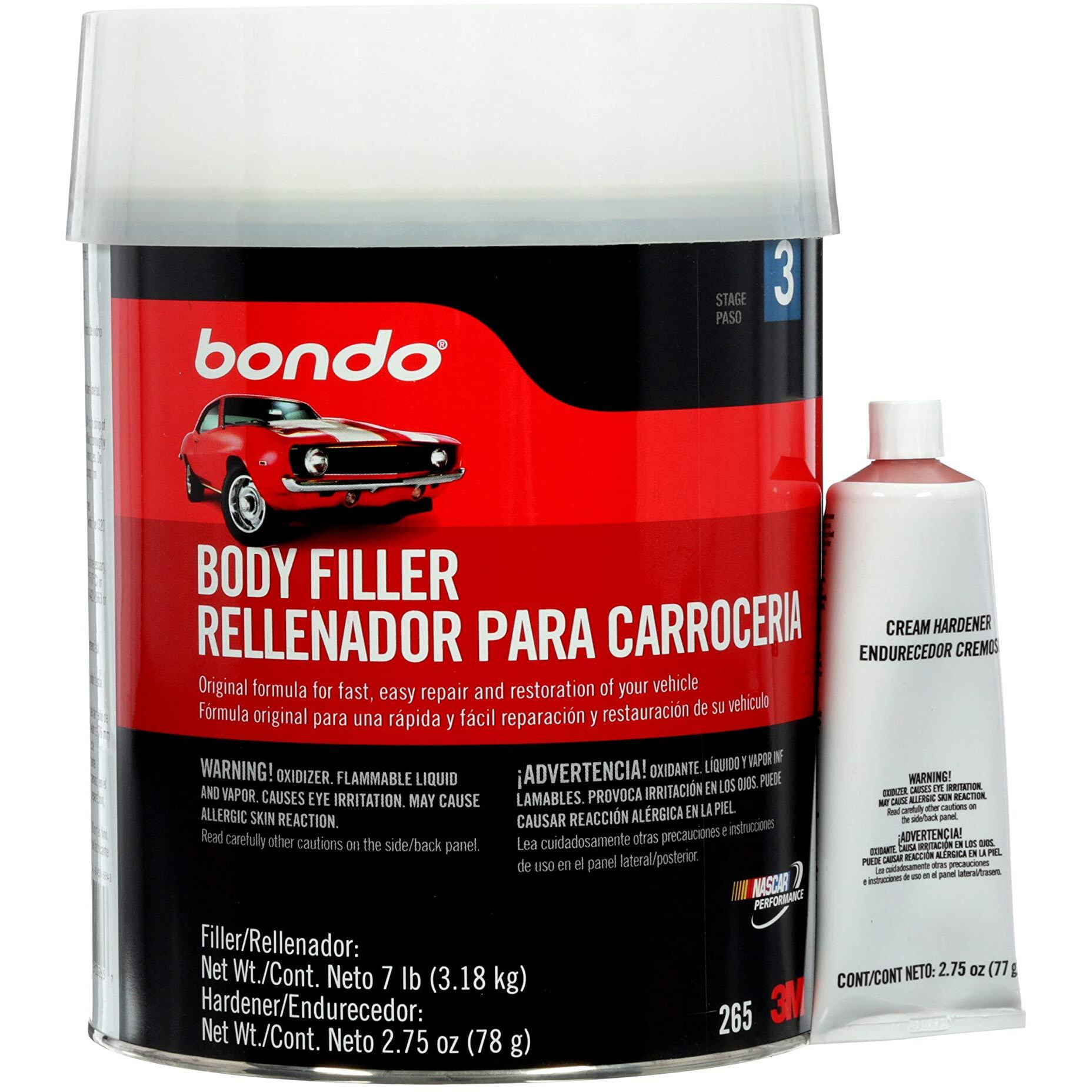 Bondo Body Filler  Original Formula For Fast  Easy Repair & Restoration For Your Vehicle  00265  Filler 6.30 Lb And Hardener 2.75 Oz  1 Can