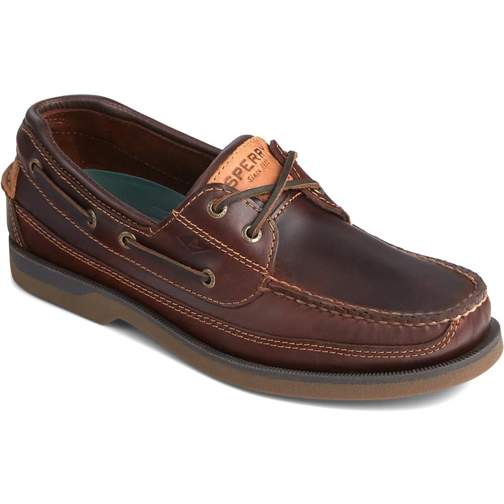 Sperry Mens Mako 2-Eye Boat Shoe  Amaretto  9.5 Wide