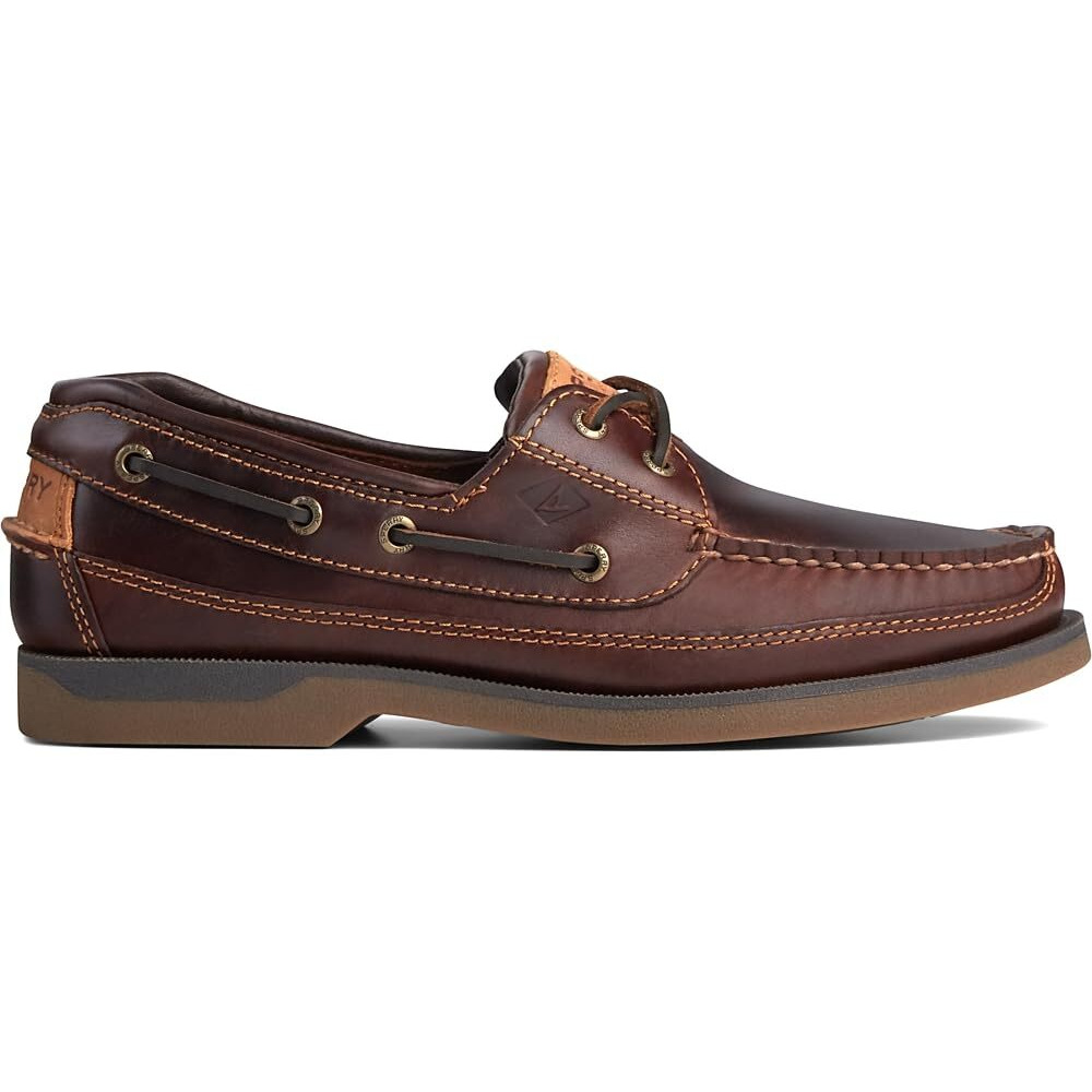 Sperry Mens Mako 2-Eye Boat Shoe  Amaretto  9.5 Wide