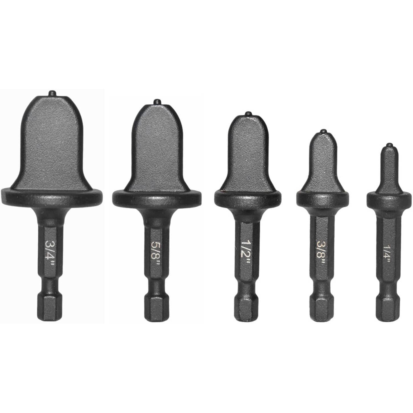 Hvac Copper Tube Flaring Tool 5Pc Drill Bit Set  Copper Pipe Expander Bit For Air Conditioner Repairing  Include 3/4 5/8 1/2 3/8 And 1/4  Hex Shank For Impact Drill And Power Drill