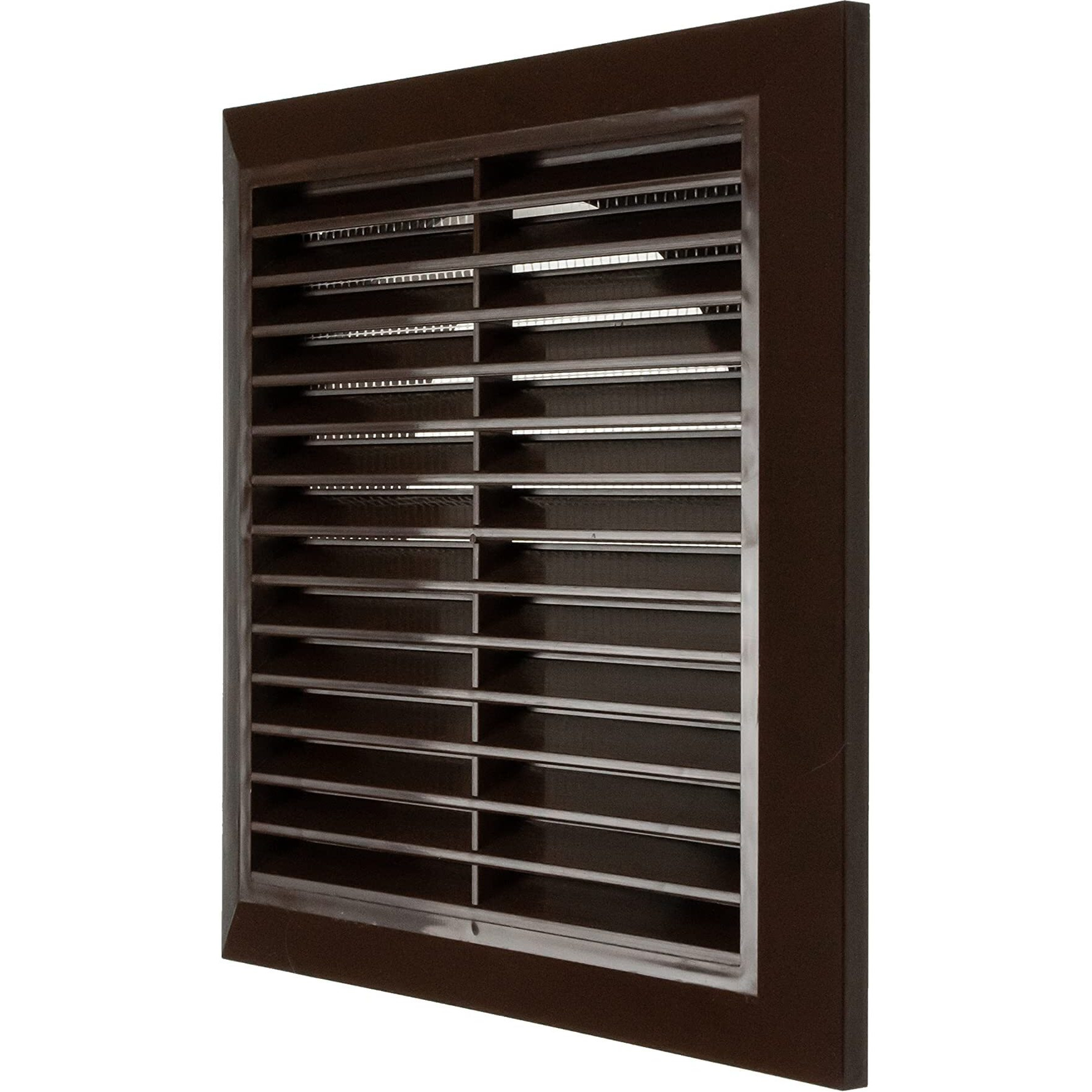 Vent Systems 6"" Duct - 8"" X 8"" Outside Pack Of 2 Air Vent Cover - Bathroom Exhaust Vents Pipe - Brown Louvered Outdoor Dryer Vent Cover - Black 150 Mm 200 X 200 Mm