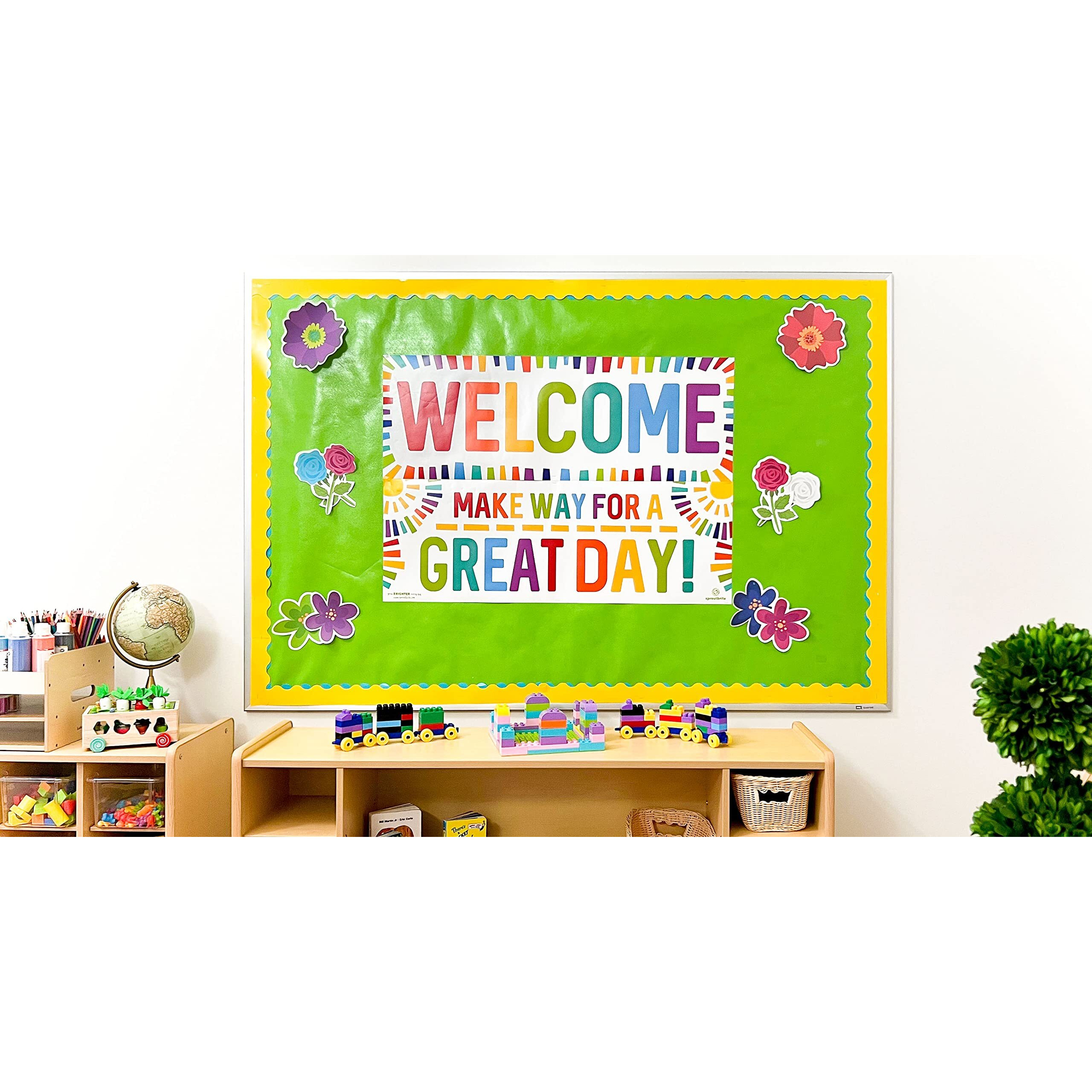 Sproutbrite Classroom Decorations - Welcome Banner And Poster For Teachers - Bulletin Board And Wall Decor For Pre School  Elementary And Middle School
