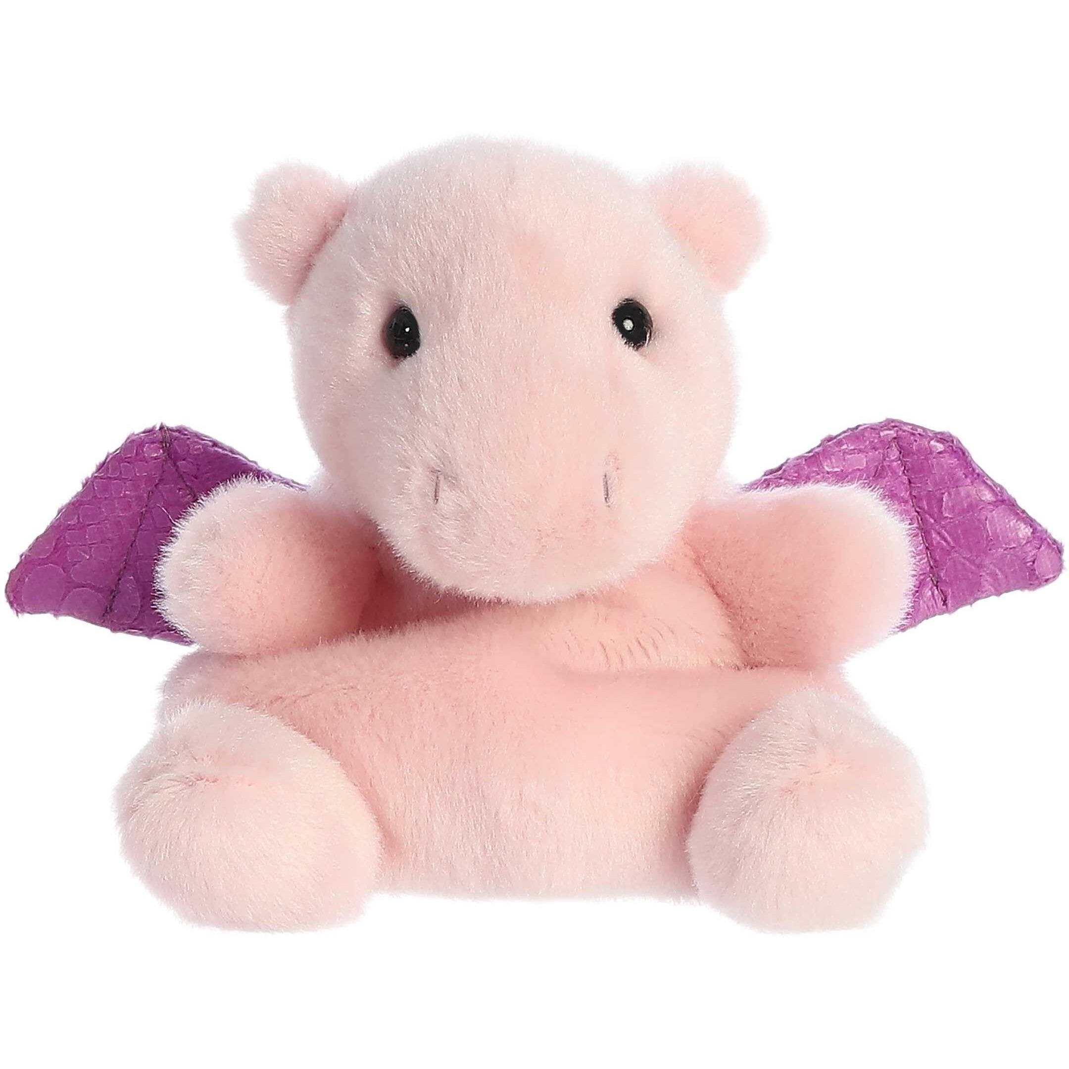 Aurora Adorable Palm Pals Aria Pink Dragon Stuffed Animal - Pocket-Sized Play - Collectable Fun - Pink 5 Inches