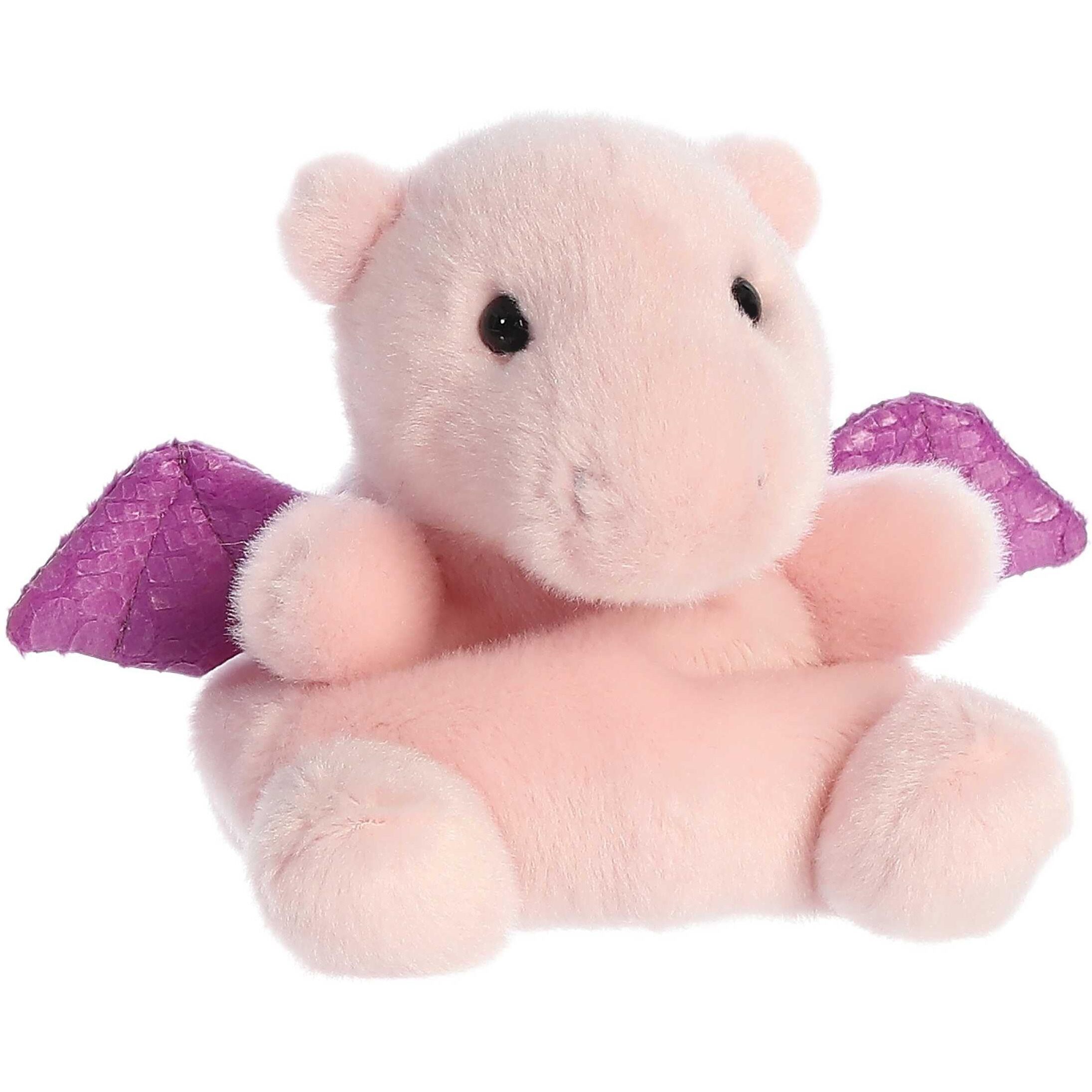 Aurora Adorable Palm Pals Aria Pink Dragon Stuffed Animal - Pocket-Sized Play - Collectable Fun - Pink 5 Inches