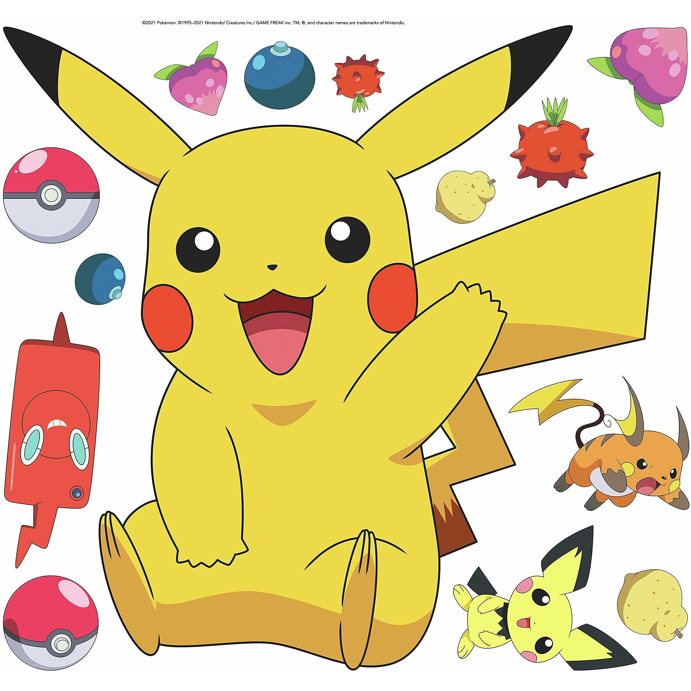 Roommates Rmk4821Gm Pikachu Giant Peel And Stick Wall Decals
