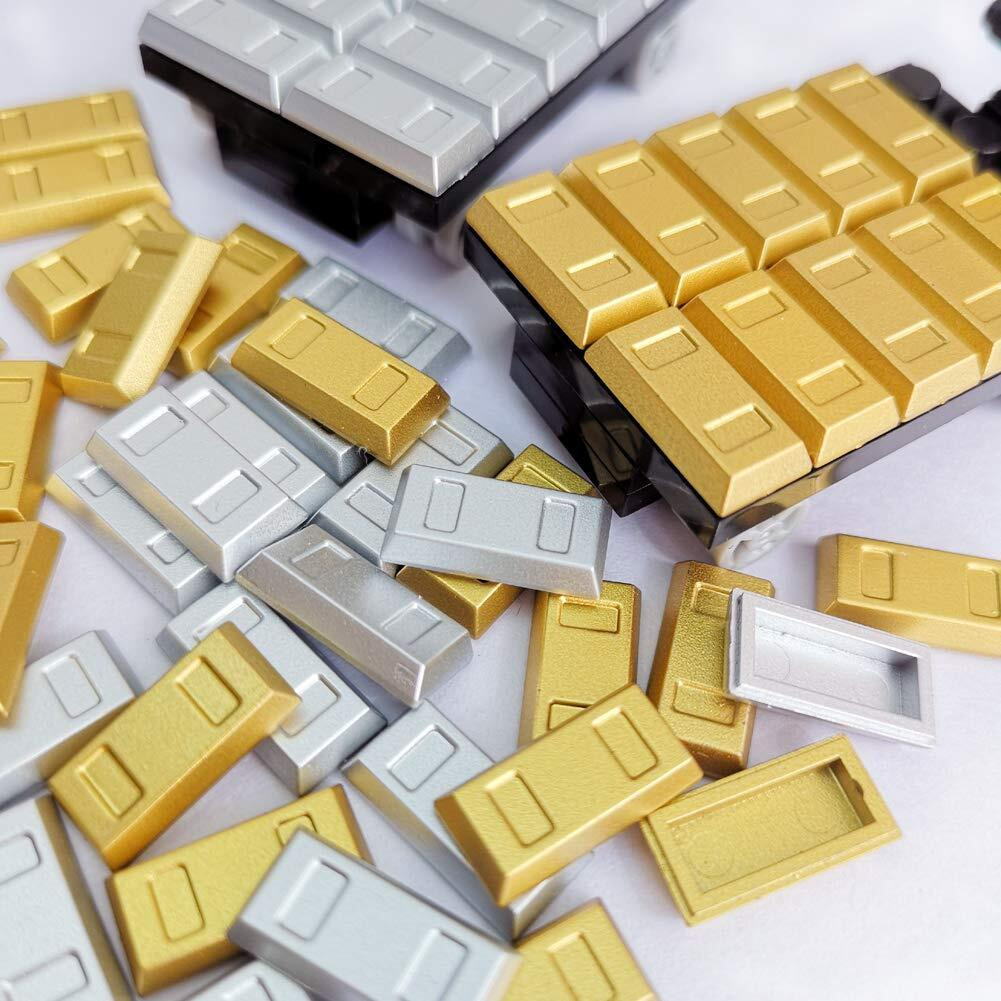 Sprite World Plating Gold Bars Sliver Bars Brick Blocks Toy Treasure Set For Mini Figures Compatible Major Brands