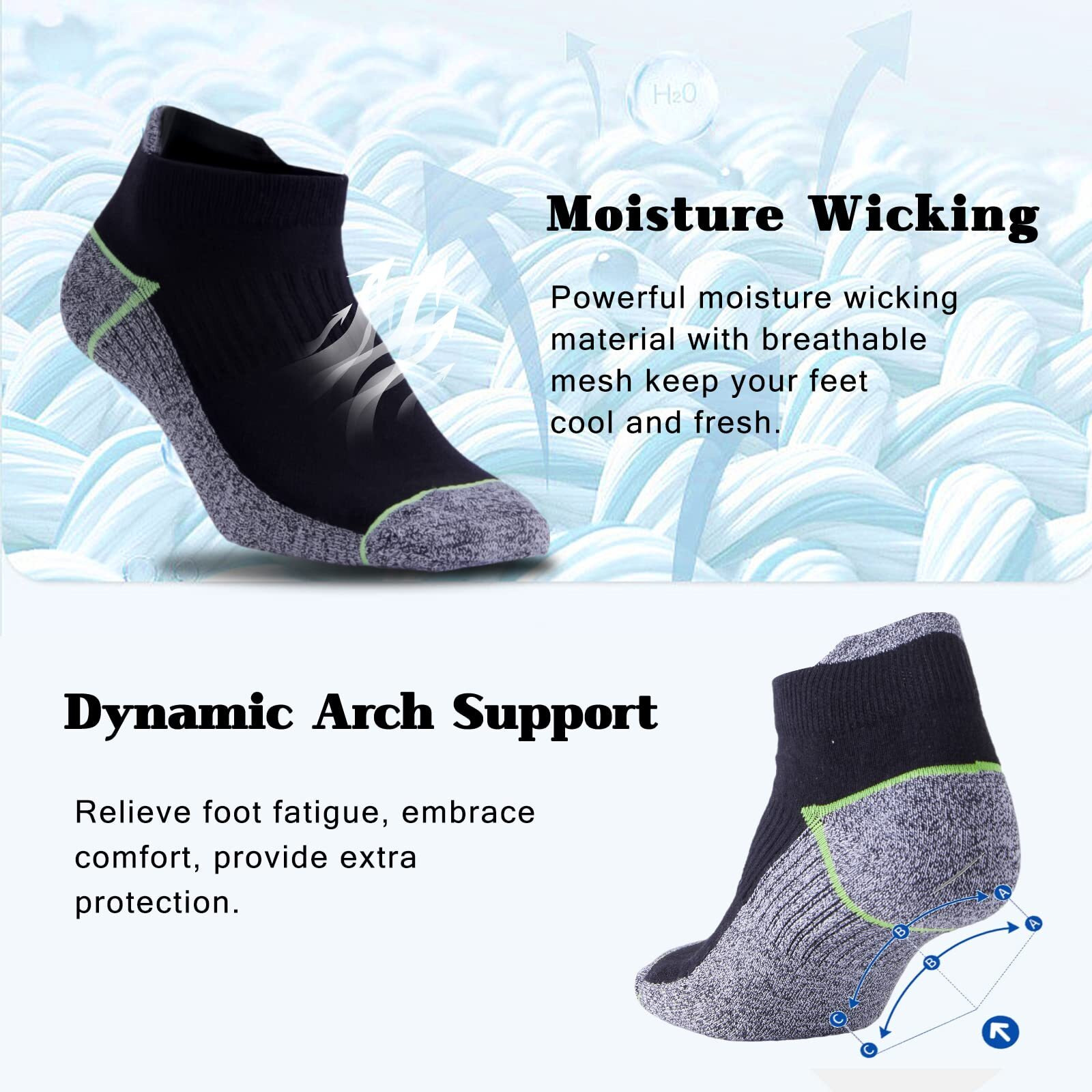Kodal Copper Ankle Socks  Athletic Low Cut Running Socks For Men Women  Moisture Wicking  Odor Control  Breathable For Sweaty Feet (5 Pairs)