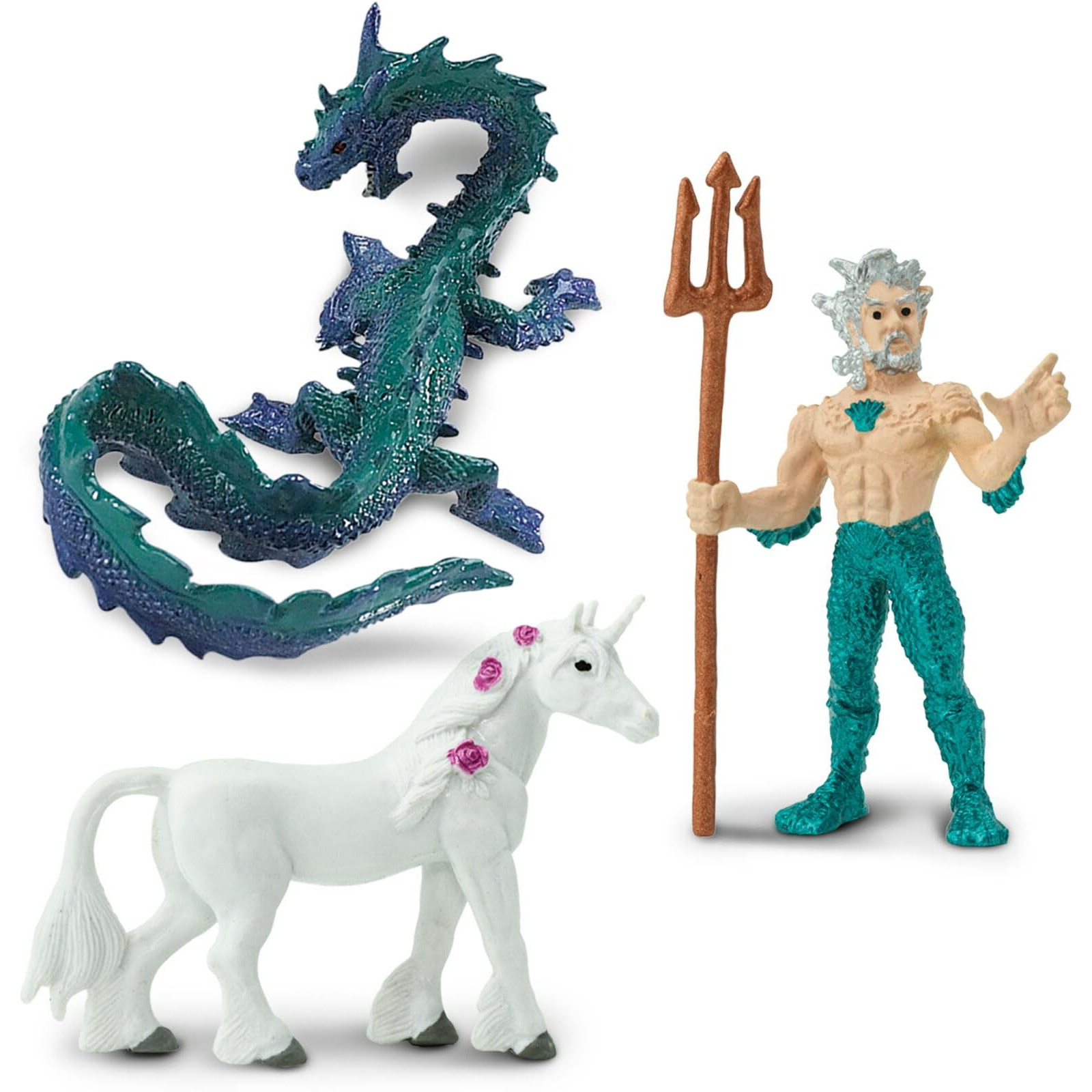 Safari Ltd. Mythical Realm Toob - 8 Mini Figurines Chimera  Griffin  Phoenix  Unicorn  Sea Dragon  Minotaur  Poseidon  & Mermaid - Mythology Educational Toy Figures For Boys  Girls & Kids Ages 3+