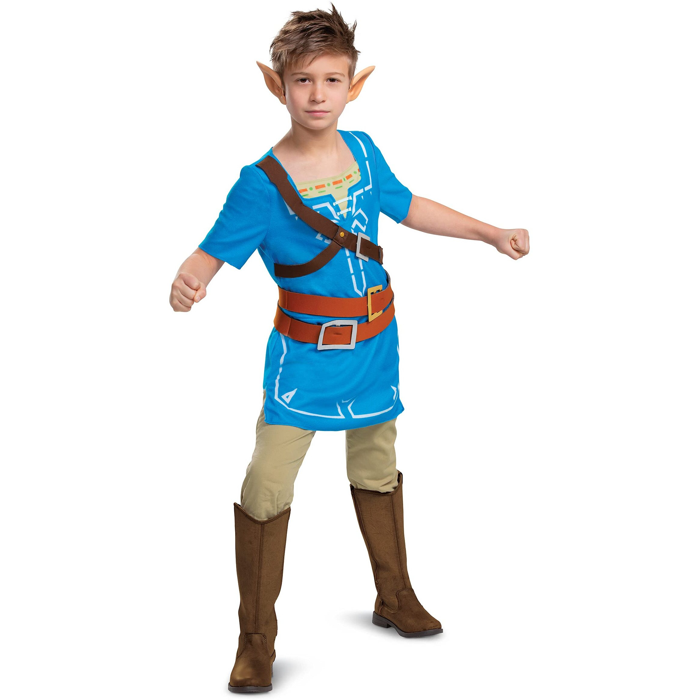 Link Costume For Kids  Official Zelda Breath Of The Wild Costume  Classic Child Size Large (10-12) Multicolored