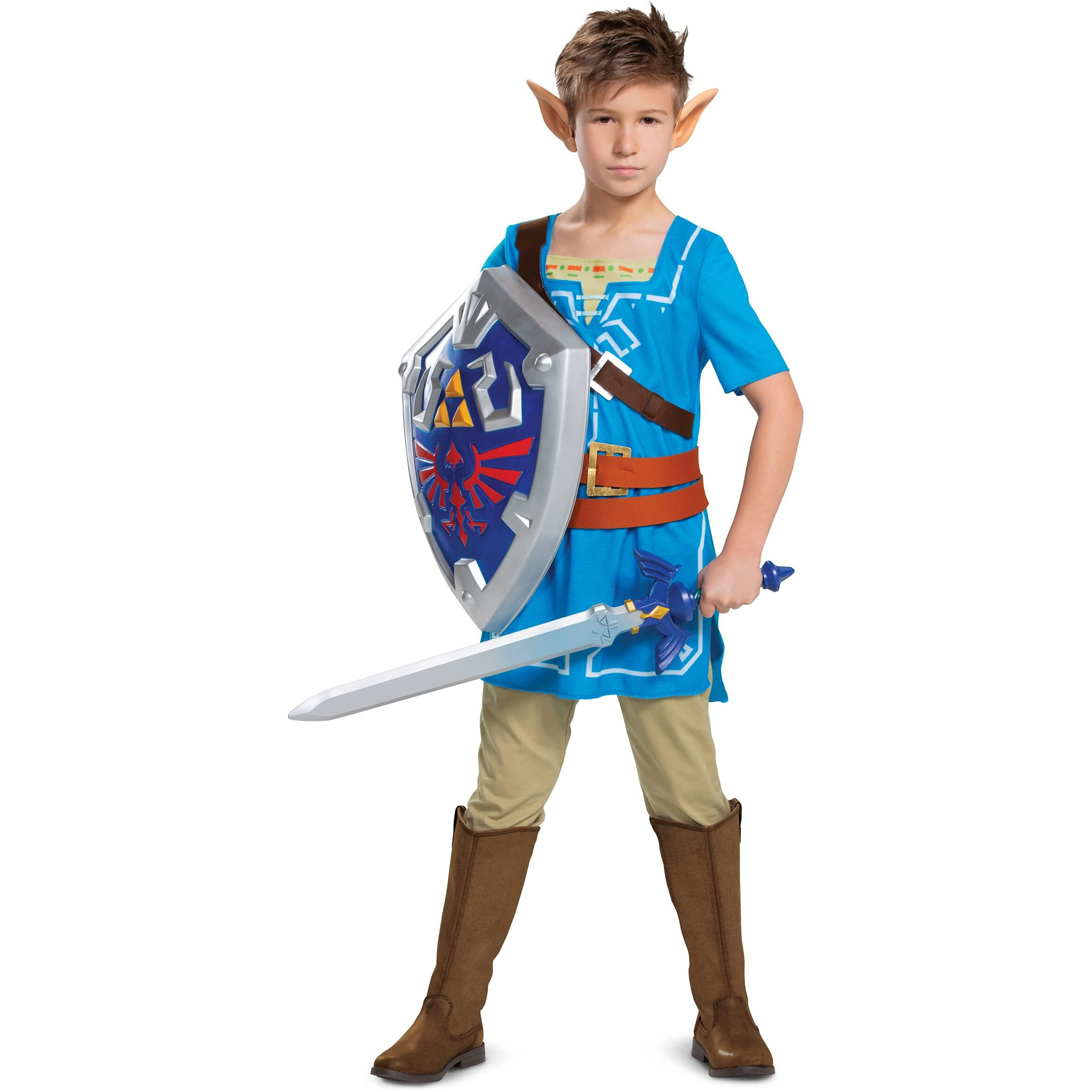 Link Costume For Kids  Official Zelda Breath Of The Wild Costume  Classic Child Size Large (10-12) Multicolored