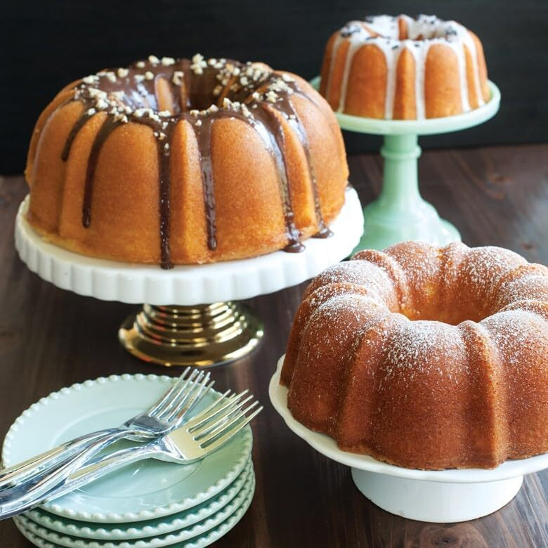 Nordic Ware Tiered Bundt Set-3  6  12 Cup  Sea Glass