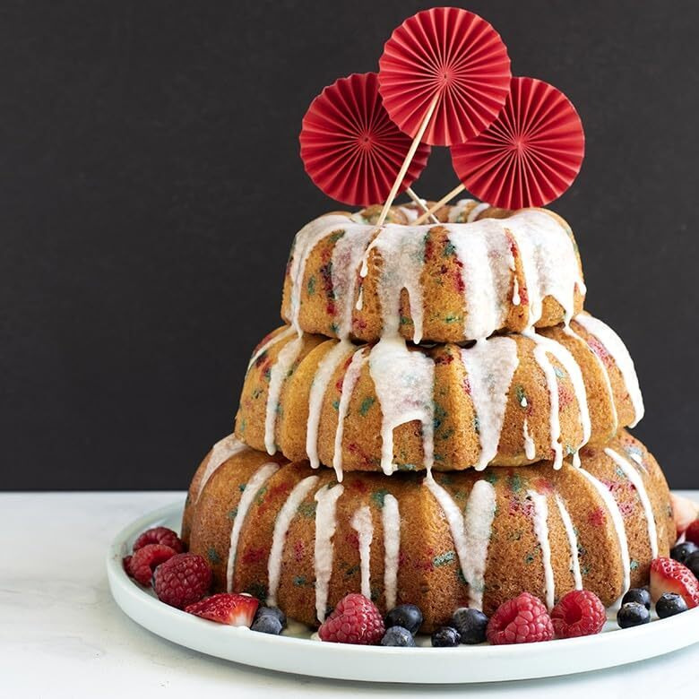 Nordic Ware Tiered Bundt Set-3  6  12 Cup  Sea Glass