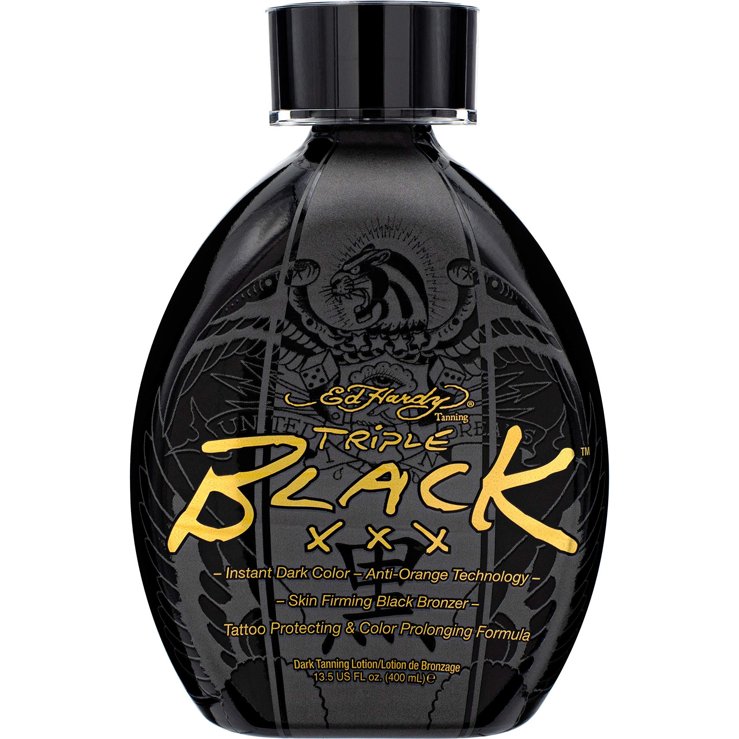 Ed Hardy Black Xxx Instant Dark Color Tanning Lotion  13.5 Oz