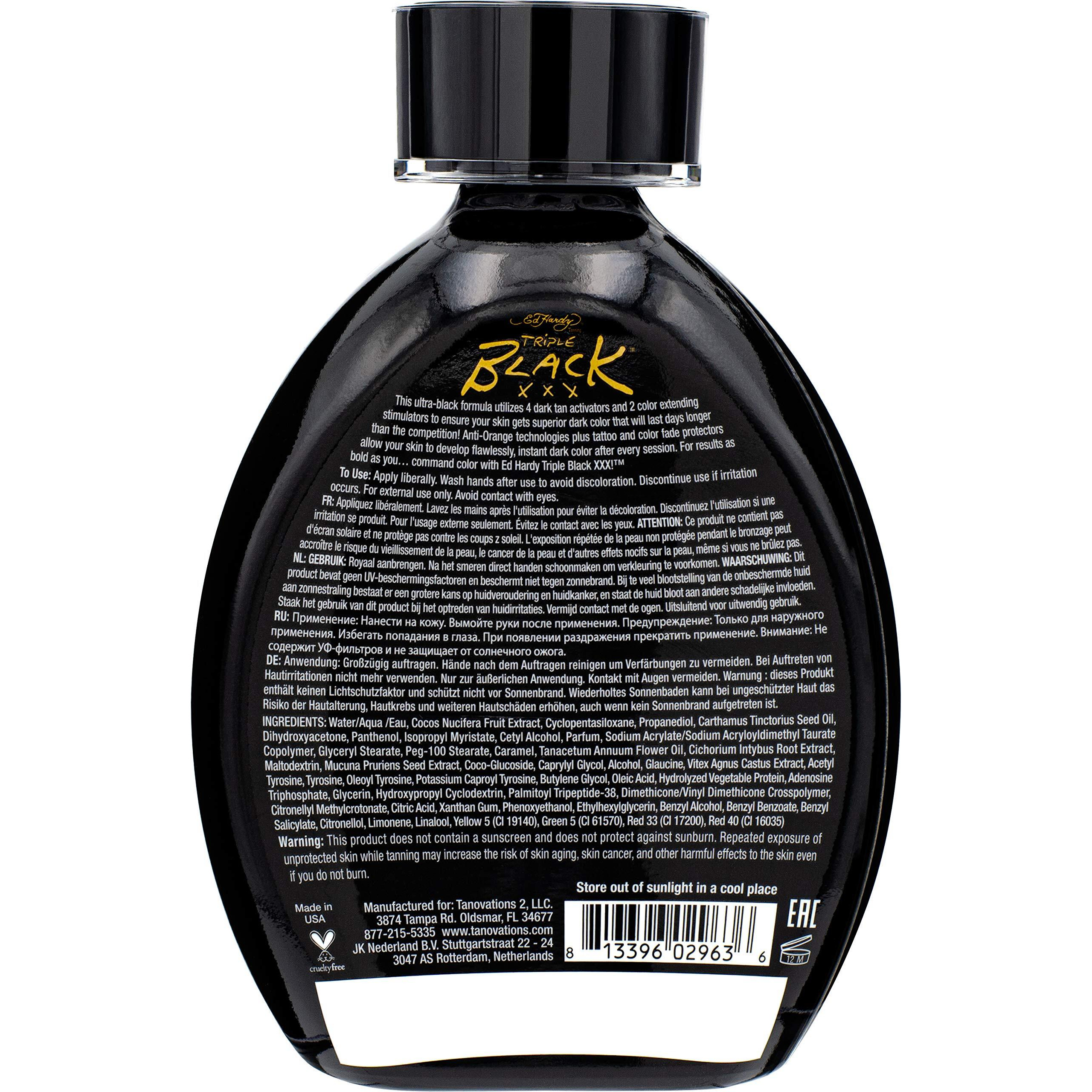 Ed Hardy Black Xxx Instant Dark Color Tanning Lotion  13.5 Oz