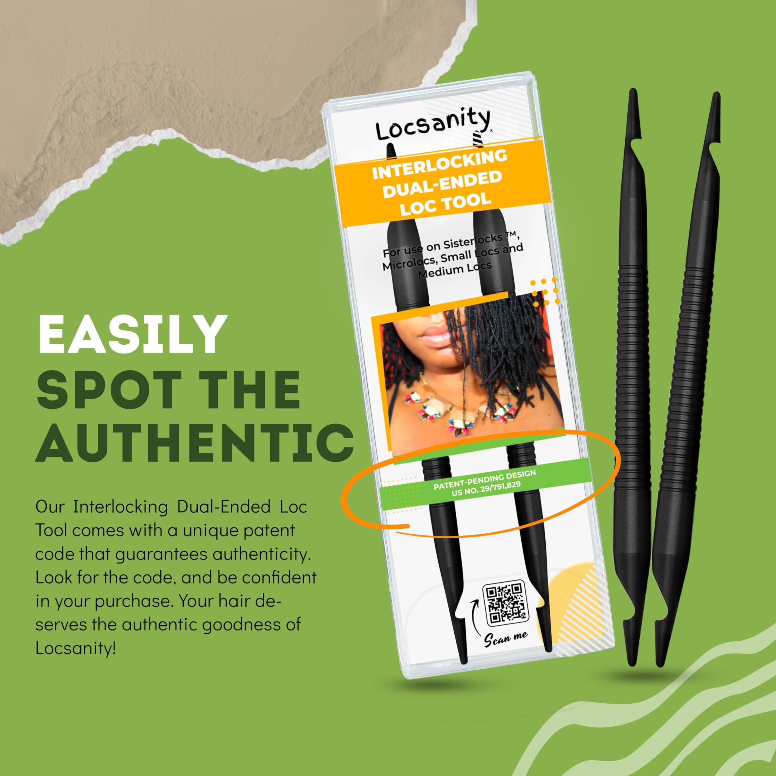 Locsanity Interlocking Tool For Locs - Dual-Ended Metal Dreadlock Crochet Needle - Sisterlock Retightening Tool  Loc Maintenance - Hair Styling Dreads  Microlocks  Small/Medium Locs