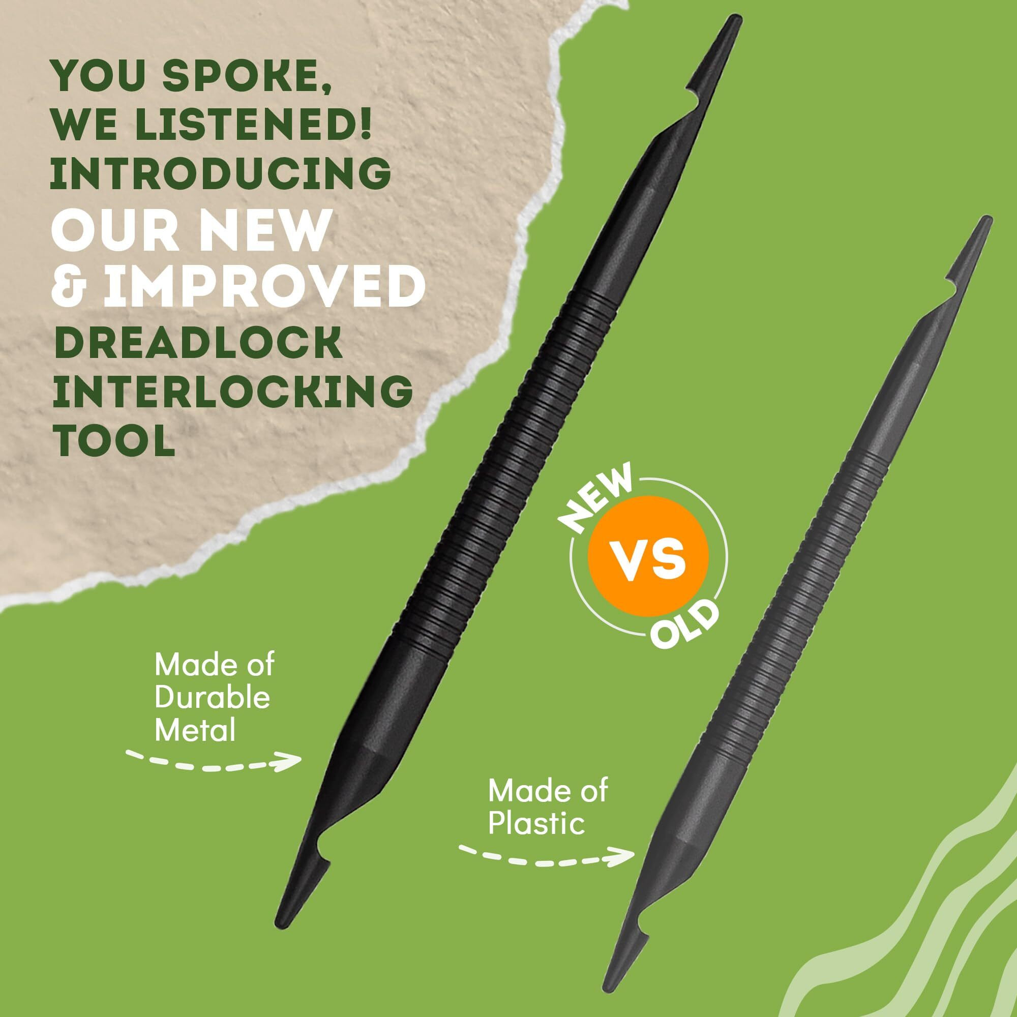Locsanity Interlocking Tool For Locs - Dual-Ended Metal Dreadlock Crochet Needle - Sisterlock Retightening Tool  Loc Maintenance - Hair Styling Dreads  Microlocks  Small/Medium Locs