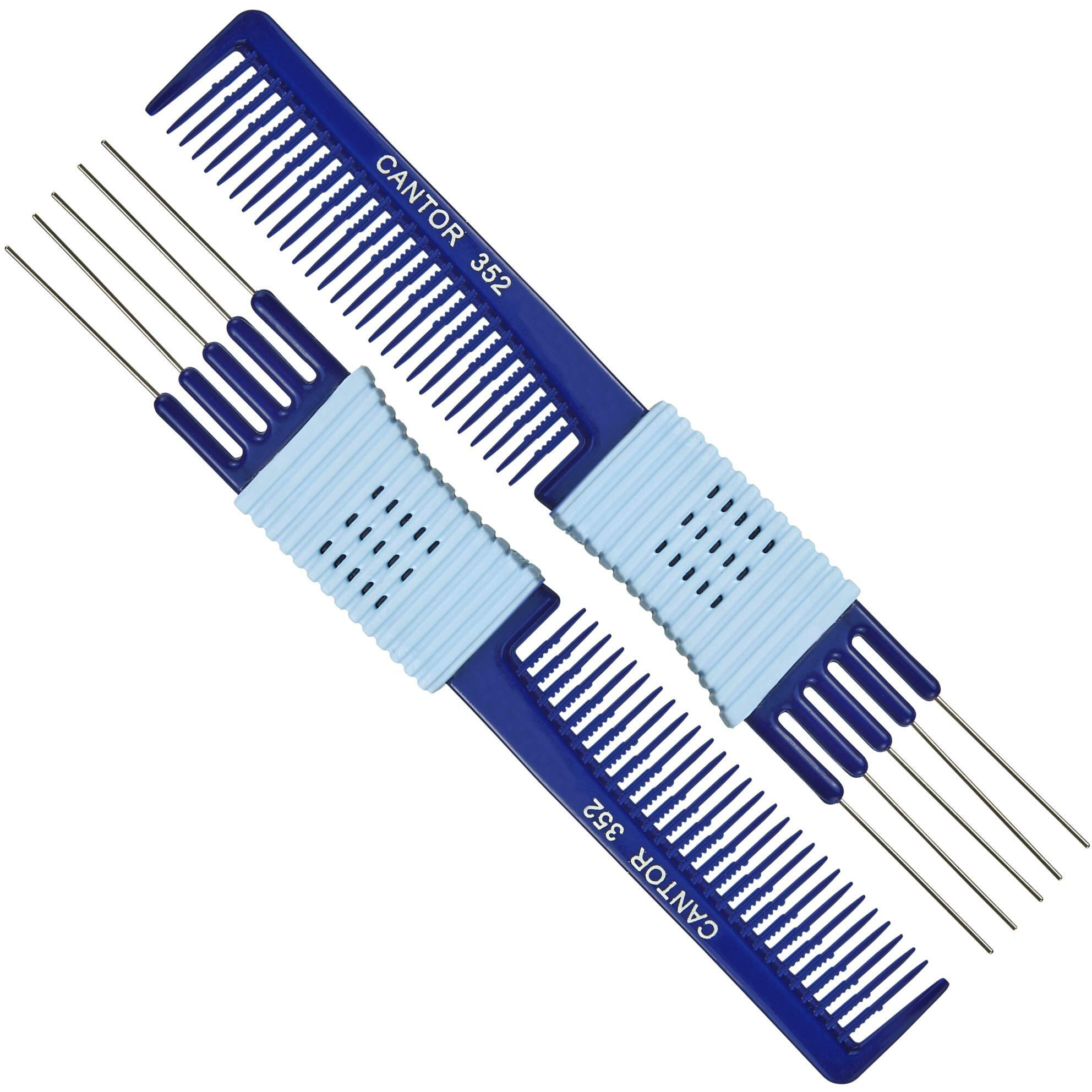 Lift Teasing Comb And Hair Pick - 2 Pack  Five Stainless Still Lifts - Chemical And Heat Resistant Detangler Gripper Comb - Anti Static Comb For All Hair Types - By Cantor