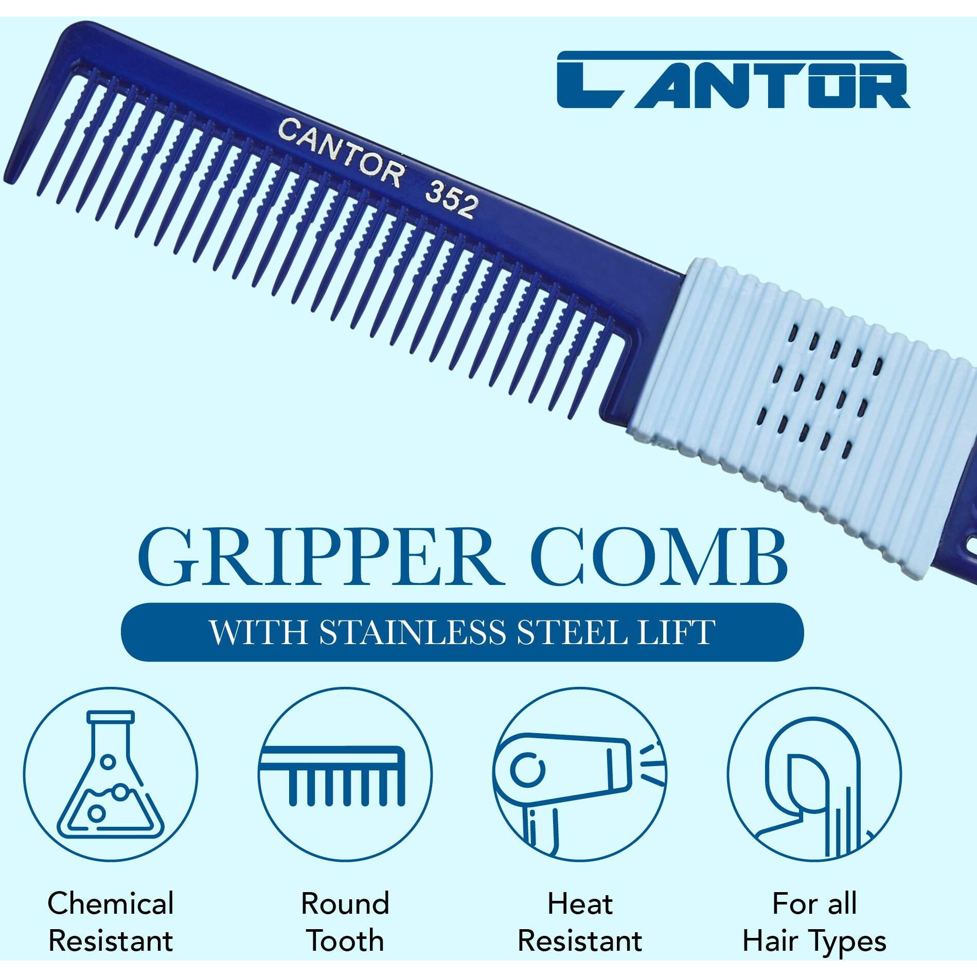 Lift Teasing Comb And Hair Pick - 2 Pack  Five Stainless Still Lifts - Chemical And Heat Resistant Detangler Gripper Comb - Anti Static Comb For All Hair Types - By Cantor