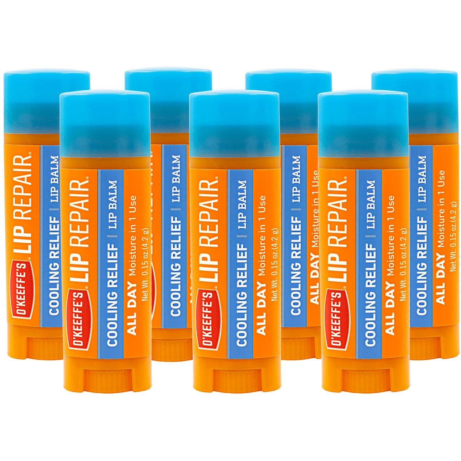 O 'Keeffe 's Cooling Relief Lip Repair Lip Balm For Dry  Cracked Lips  Stick  (Pack Of 7)