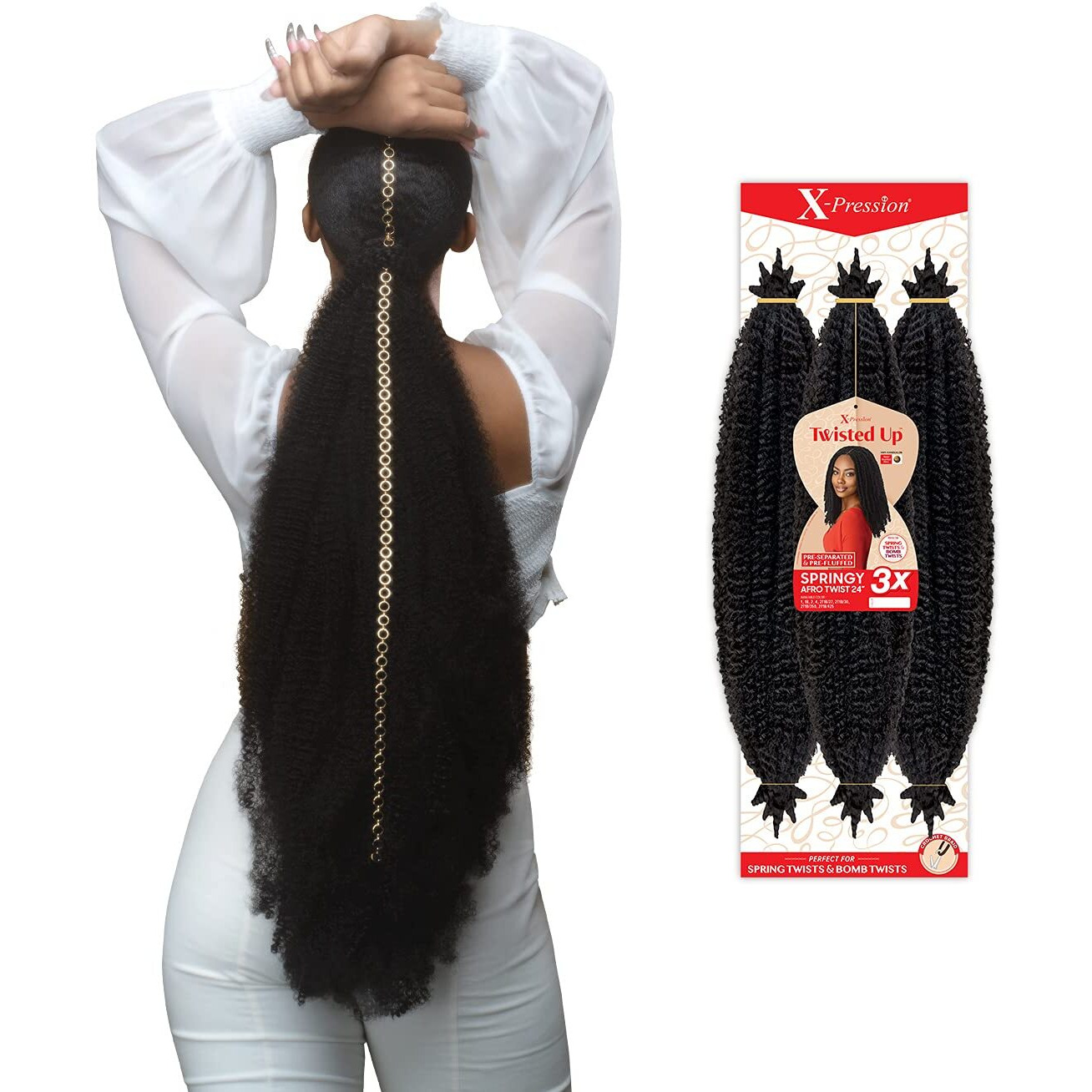 Outre Crochet Braids X-Pression Twisted Up 3X Springy Afro Twist 24"" (1-Pack  1)