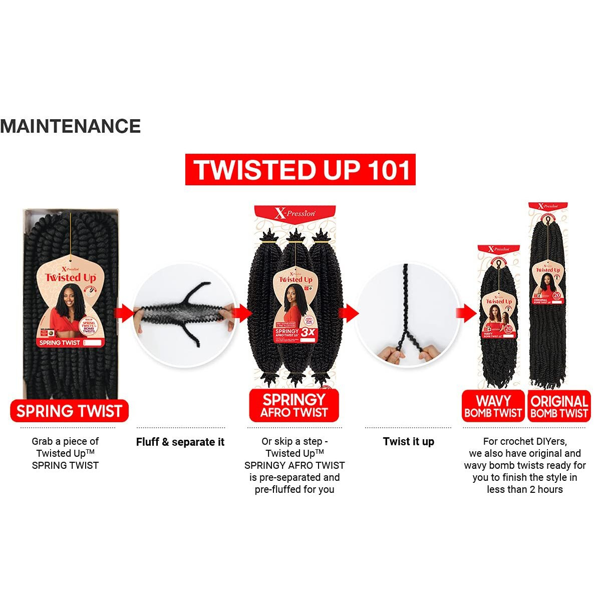 Outre Crochet Braids X-Pression Twisted Up 3X Springy Afro Twist 24"" (1-Pack  1)