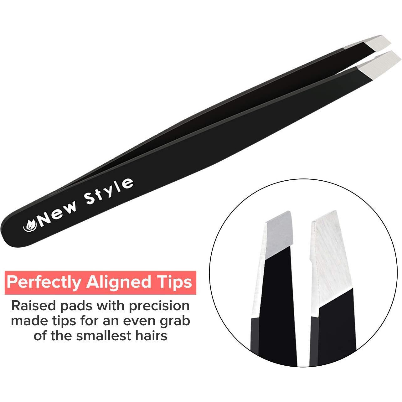 Slant Tweezers (5-Pack) - Professional Slant-Tip Tweezers In Separate Sleeves For Eyebrows And Facial Hair - Stainless Steel Brow Shaping Hair Plucker For Expert Precision Personal Care