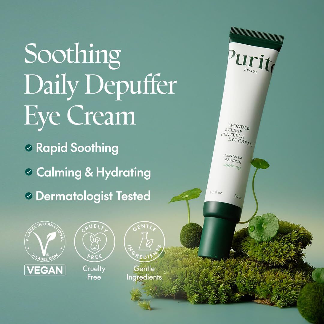 Purito Centella Eye Cream  Korean Centella  For Sensitive Skin  Soothing  Facial Eye Cream For Face  Dark Circles  Wrinkles  Puffiness  K-Beauty  Vegan & Cruelty-Free  30Ml 1Fl.Oz