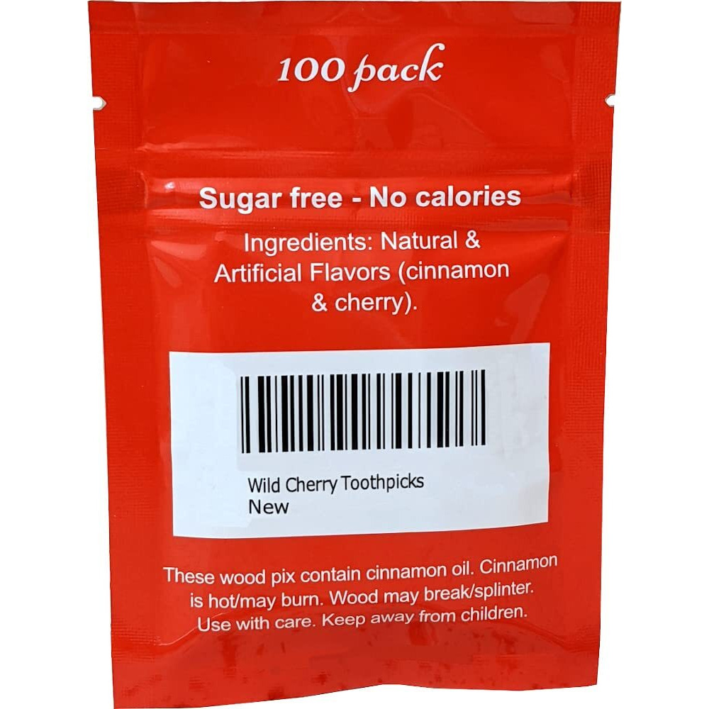 Wild Cherry Flavored Cinnamon Toothpicks - 100Ct