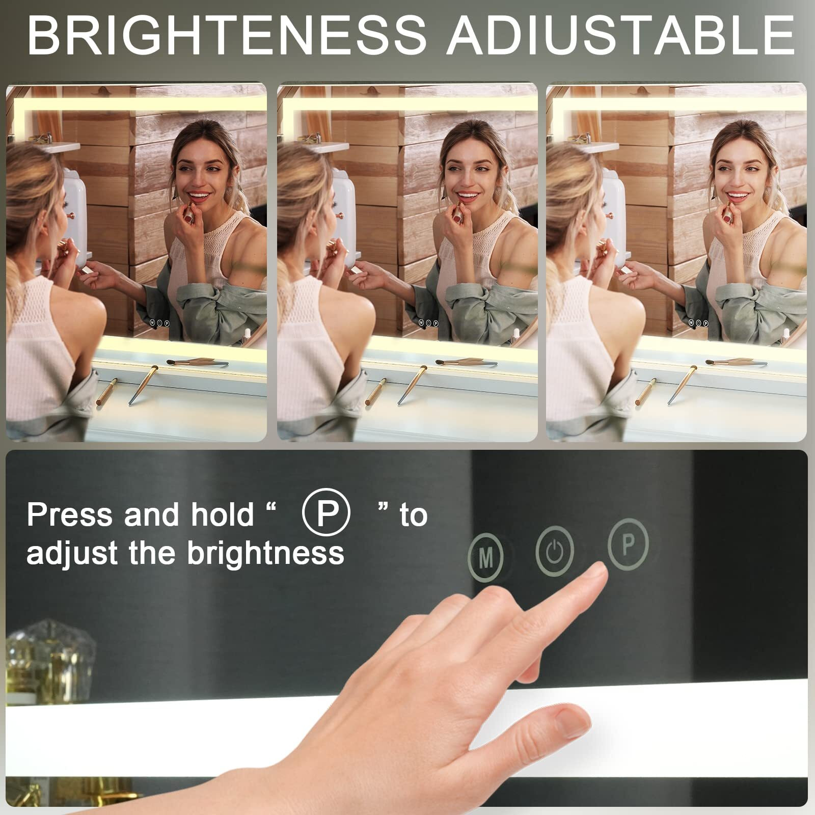 Sucedey Vanity Mirror With Lights  23"" X 18"" Makeup Mirror  Hollywood Mirror With 3 Color Modes & Adjustable Brightness  Detachable 10X Magnification And Usb Charging Design (White)