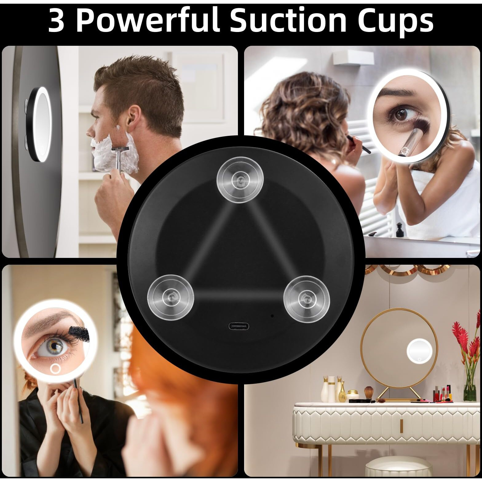 Led Magnifying Mirror  10X Magnifying Mirror With Light  Makeup Mirror With 10X Magnification 4'' Handheld Cosmetic Mirror  Rechargeable Travel Magnifying Mirror 10X Pocket Magnified Mirror With Light