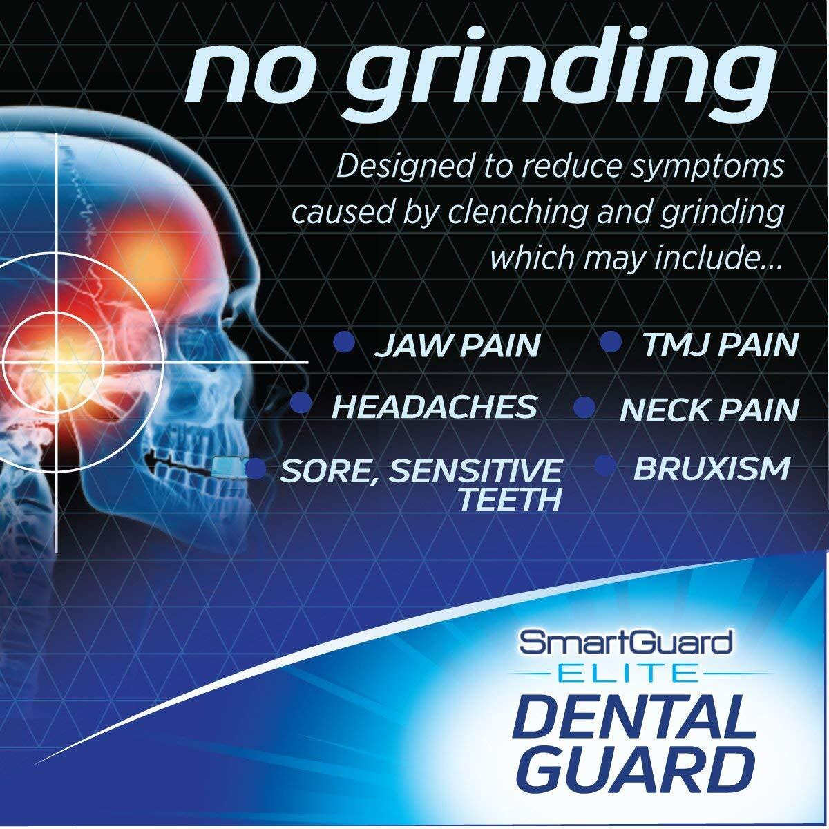 Smartguard Elite Improved Night Guard For Teeth Grinding (Bruxism) - Tmj Dds Designed Dental Bite Splint Appliance For Relief Of Symptoms Of Clenching (May Include Jaw Pain). 100% Guarantee