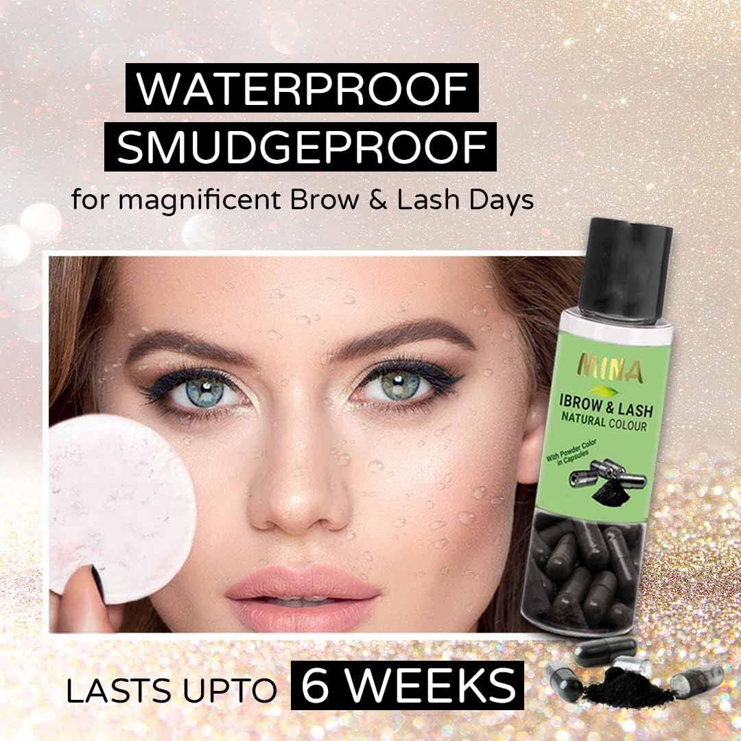 Minaibrow & Lash Tint Kit Dark Brown | Natural Spot Coloring And Brow Tinting Kit Powder In Capsule  Water And Smudge Proof | No Ammonia  No Lead