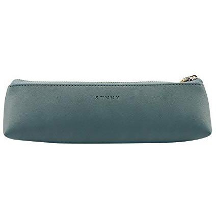 Doraking Pen Case Cosmetic Makeup Bag  Stationery Pouch Pu Leather Small Pencil Pouch Students Zipper Bag For Pens  Pencils  Markers (Dark Green)