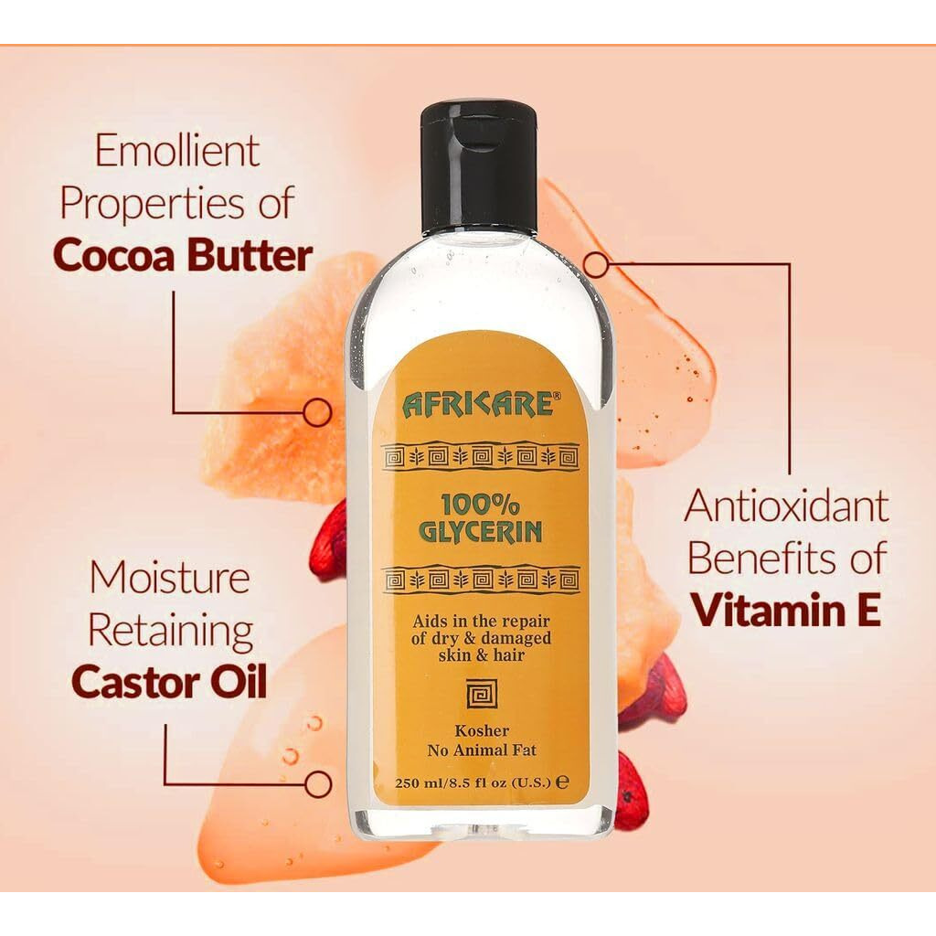 Cococare Africare 100% Glycerin 8.5 Oz - 100% Pure Organic Glycerin For Skin And Hair
