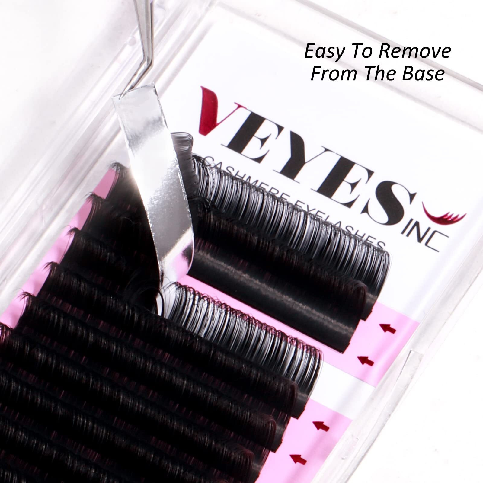 Veyes Inc Cashmere Volume Lash Extensions C Cc D Dd Ld L B J M Curl 0.03-0.20 Thickness  Super Matte Black Individual Eyelashes Tray  Professional Supplies For Lash Techs (0.05 Cc 15-20Mm)