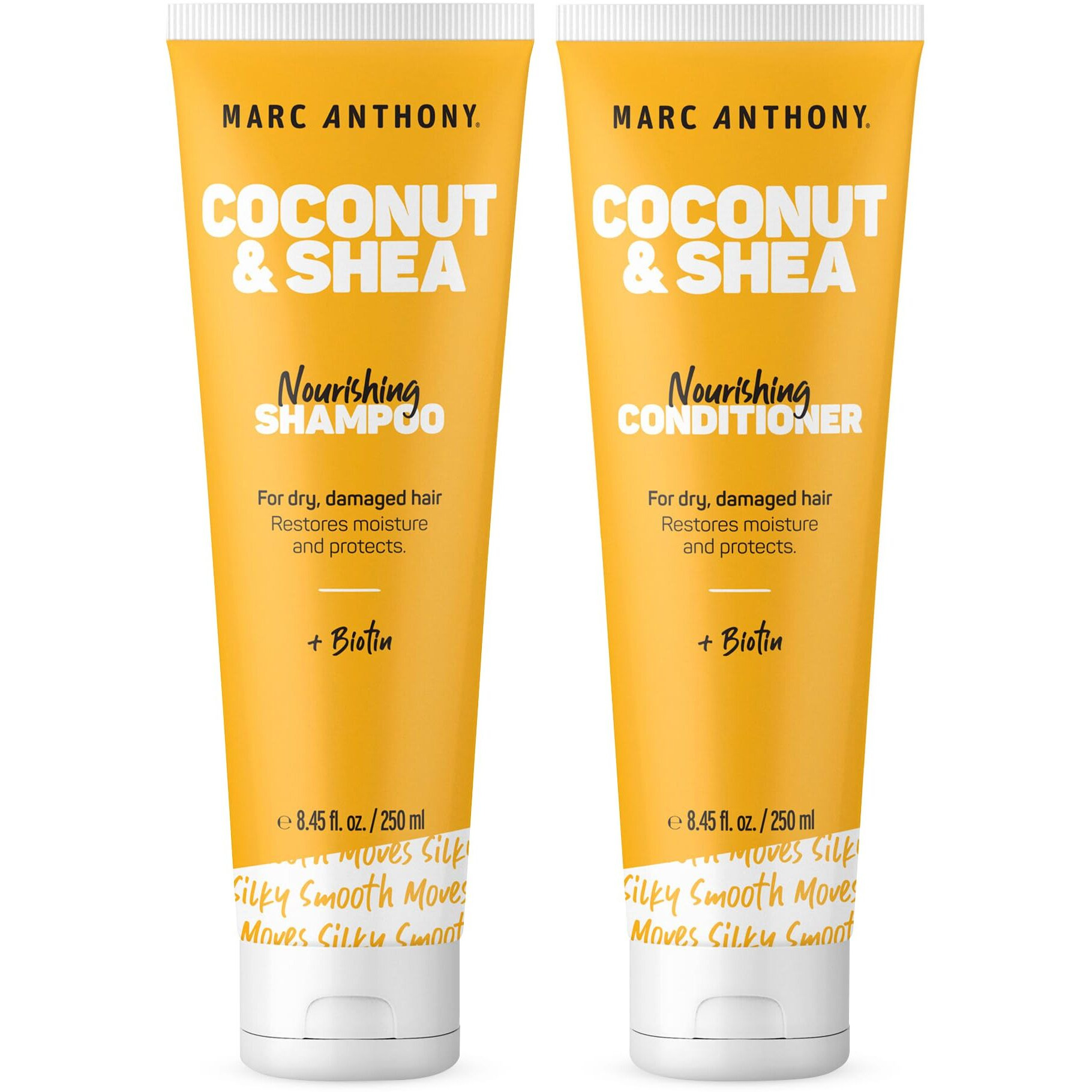 Marc Anthony Volumizing Shampoo And Conditioner Set With Coconut Oil & Shea Butter - Nourishing & Hydrating Haircare Infused With Biotin For Dry & Damaged Hair - Restore Moisture & Protects Hair
