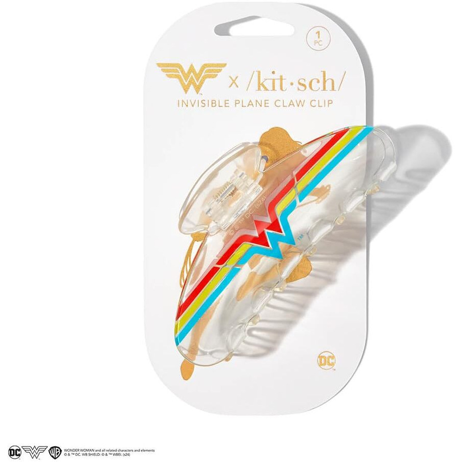 Wonder Woman X Kitsch Clear Acrylic Large Claw Clip - Cute Hair Clips For Women  Hair Claw Clips For Thick Hair  Large Hair Clips For Thin Hair  Big Hair Clips For Girls  Clear Hair Clips For Styling
