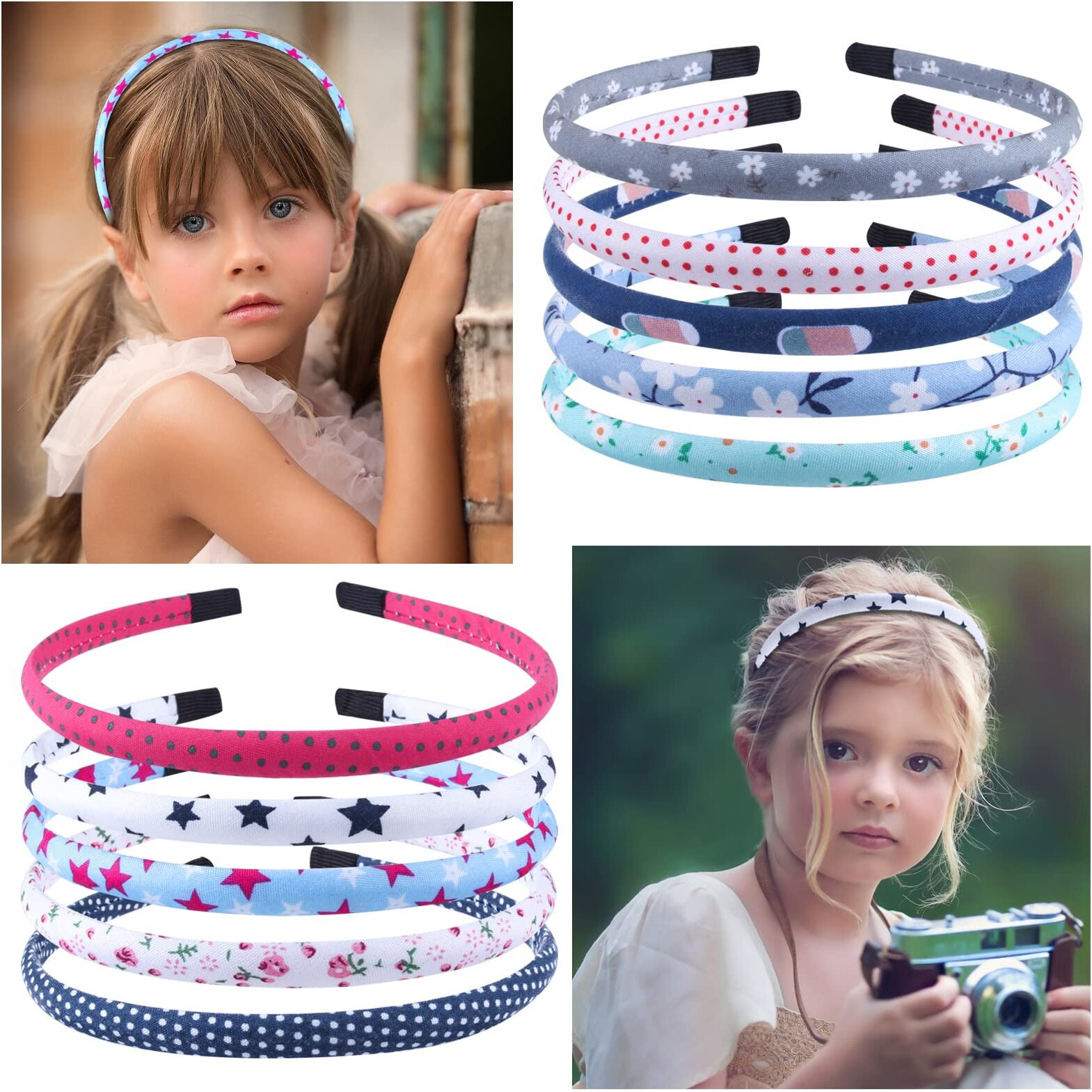 Candygirl Girls Headbands Plain For Kids Cloth Headbands For Girls Gifts Thin Hair Headbands For Toddler Cute Head Bands