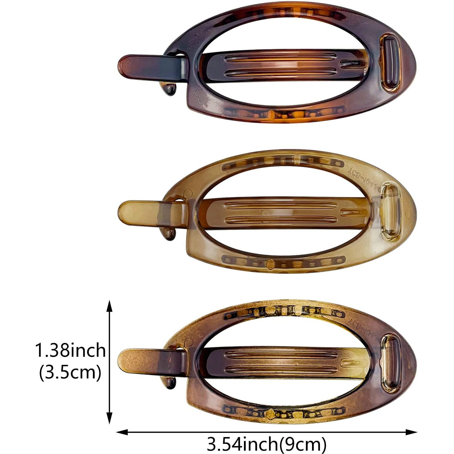 6 Pcs French Oval Hair Barrette Clip Plastic Bun Ponytail Holder Strong Hold Grip Hair Clips Closure Hairpin No Metal Hair Accessories For Women Girls