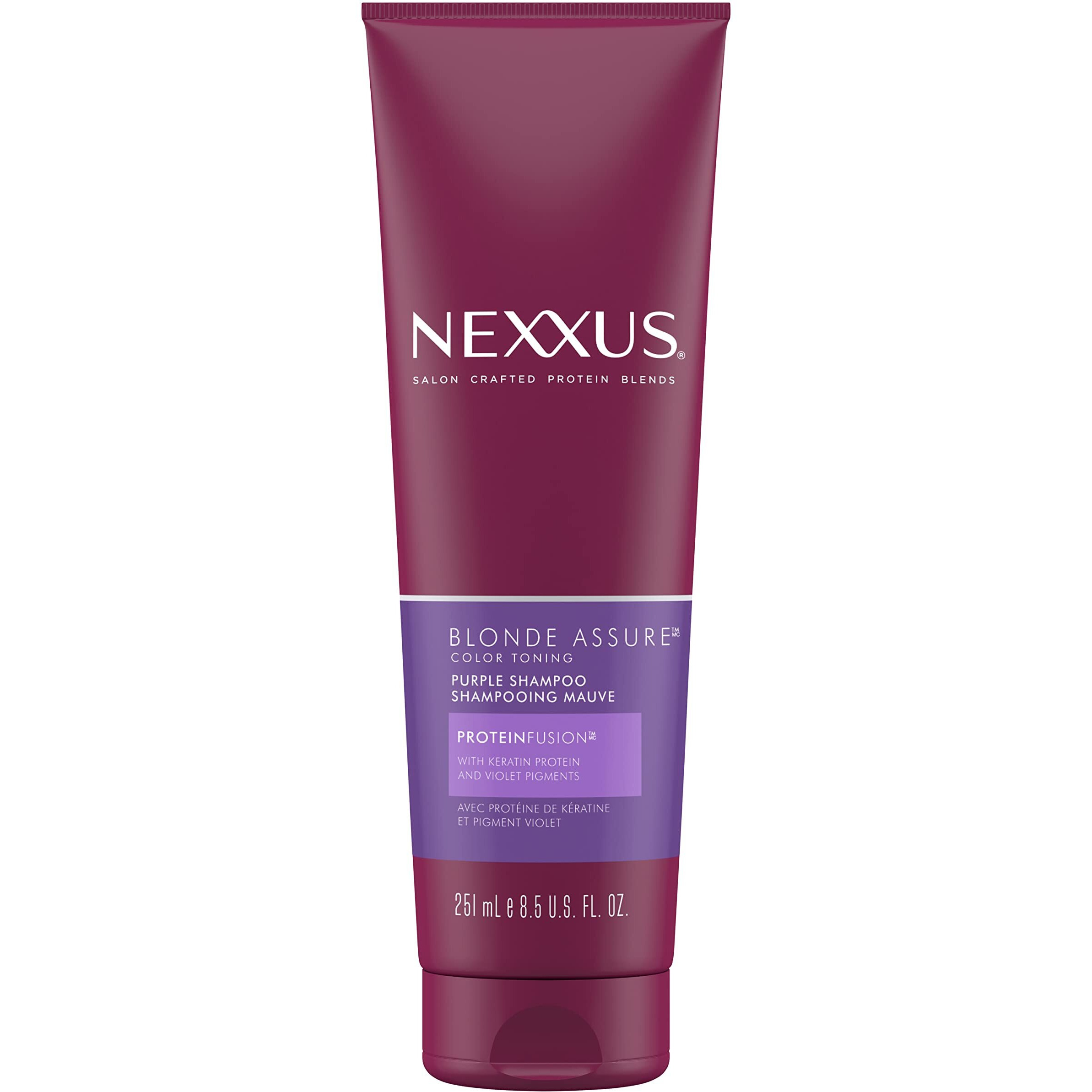 Nexxus Blonde Assure Purple Shampoo  For Blonde Hair Color Care Shampoo  Keratin Protein 8.5 Oz