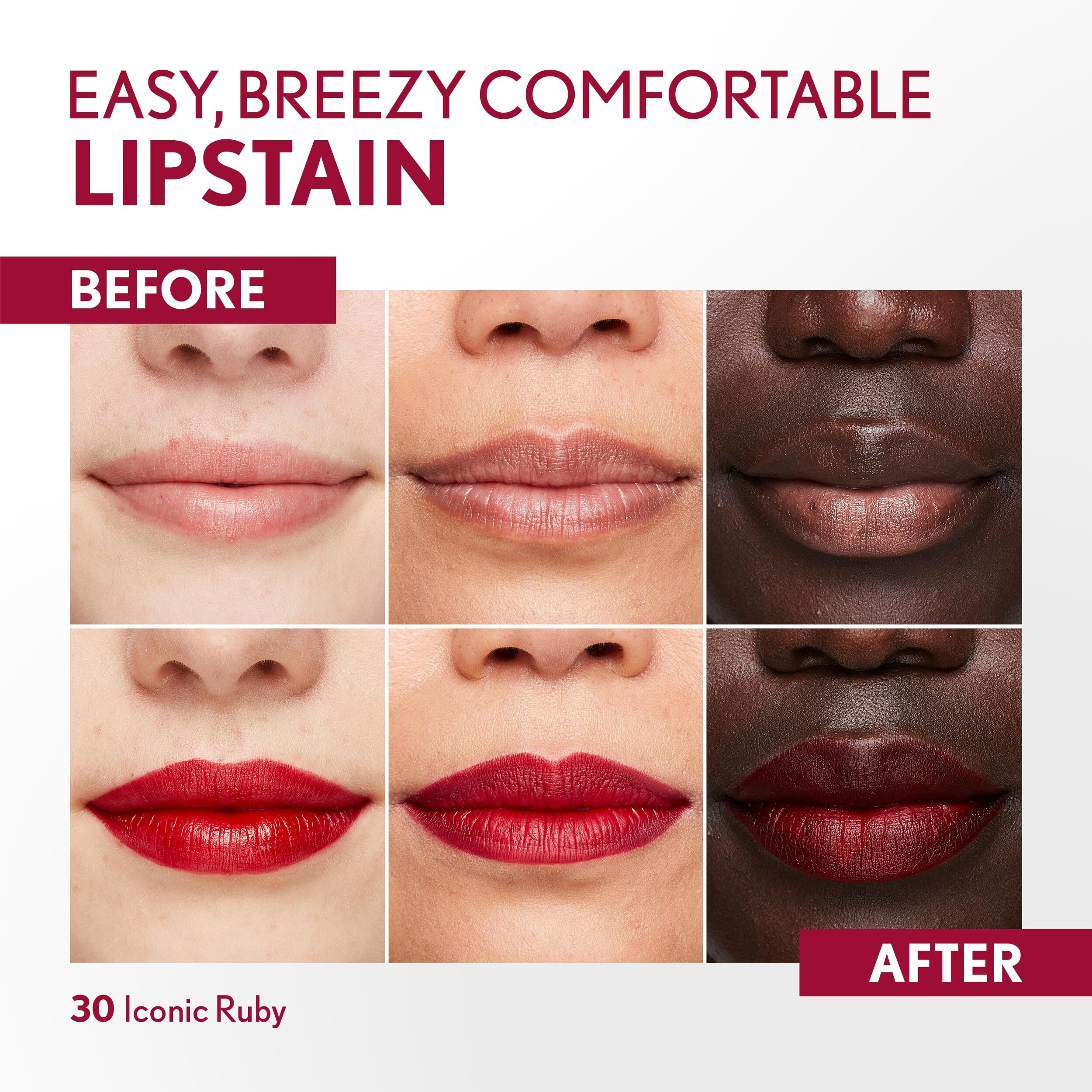 Covergirl Outlast  30 Iconic Ruby  Lipstain  Smooth Application  Precise Pen-Like Tip  Transfer-Proof  Satin Stained Finish  Vegan Formula  0.06Oz