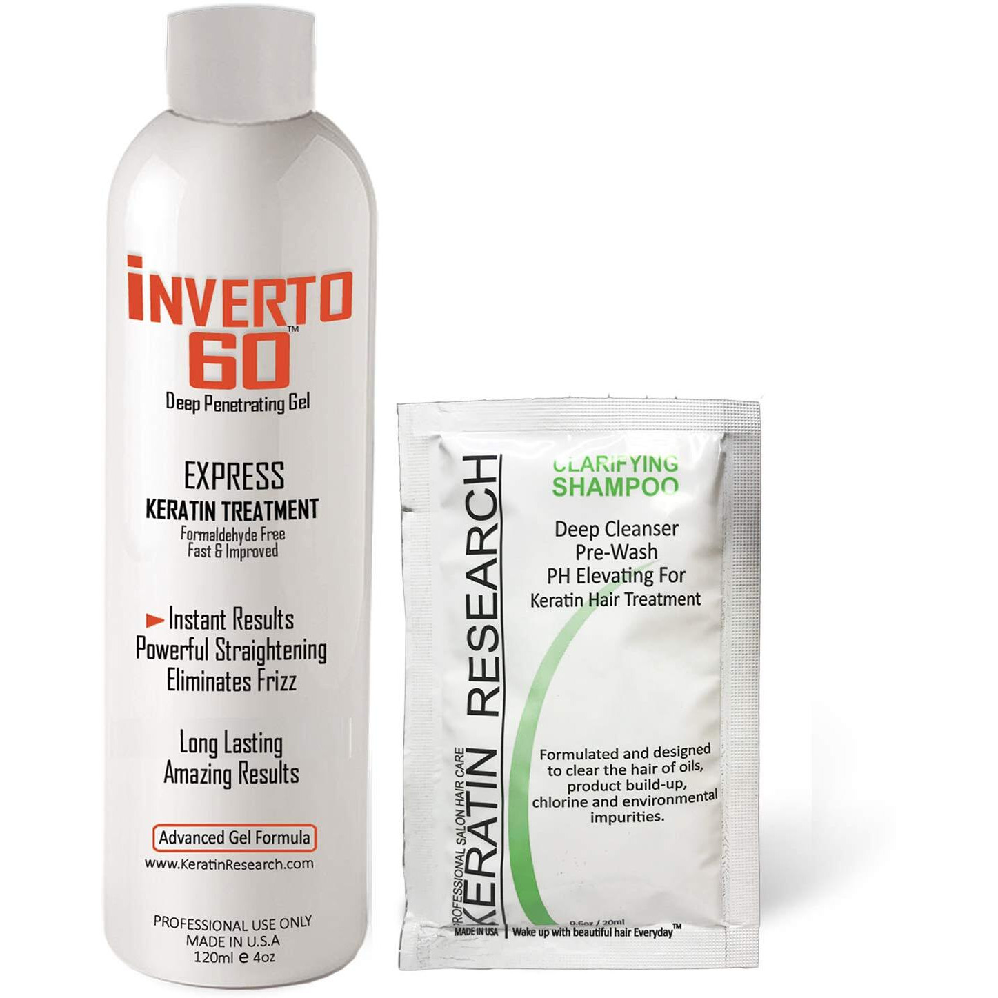 Inverto 60 Advanced Gel Complex Brazilian Keratin Hair Blowout Treatment Formaldehyde Free Straightening Smoothing And Repairing Damaged Hair Keratin Research (Average Hair-120Ml)