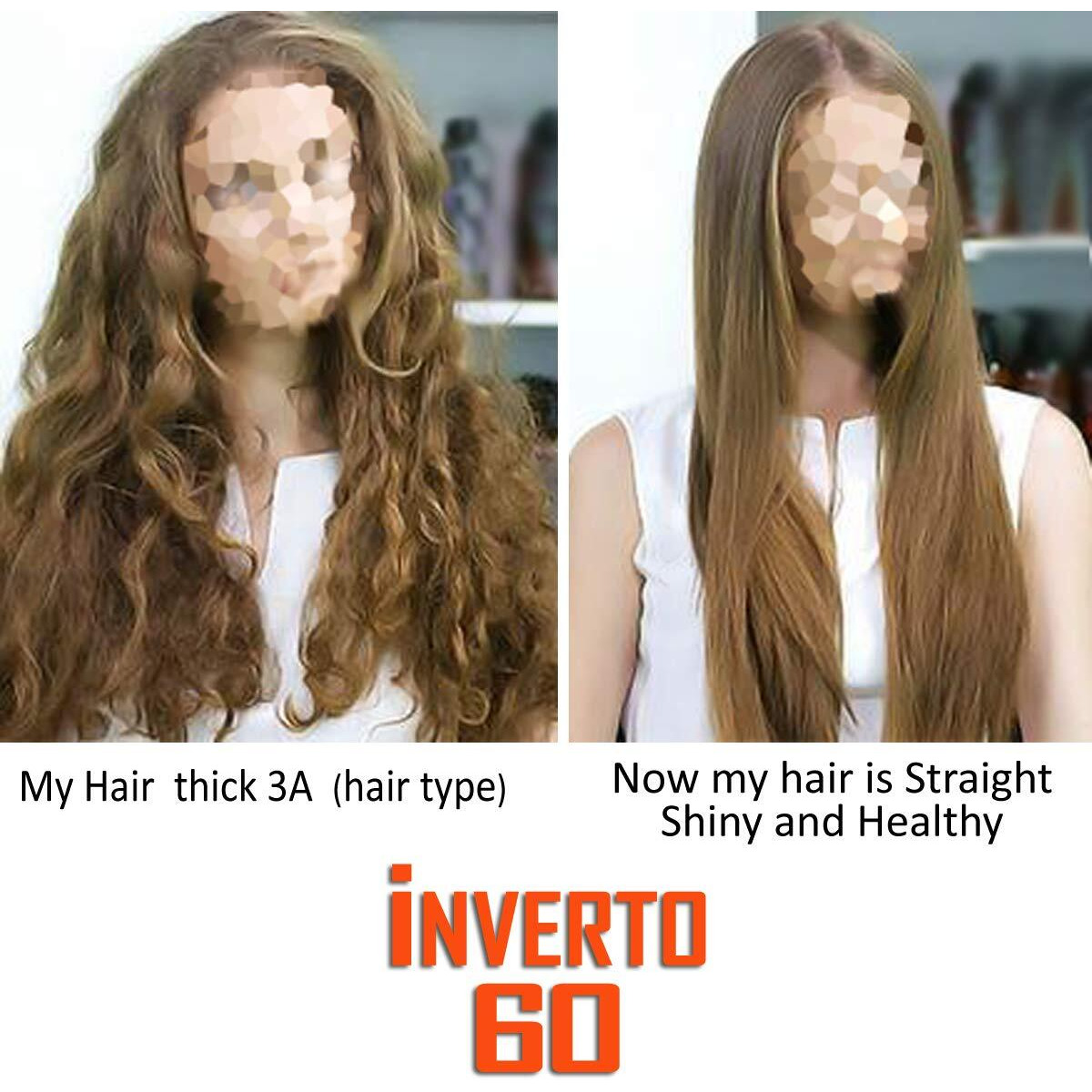 Inverto 60 Advanced Gel Complex Brazilian Keratin Hair Blowout Treatment Formaldehyde Free Straightening Smoothing And Repairing Damaged Hair Keratin Research (Average Hair-120Ml)