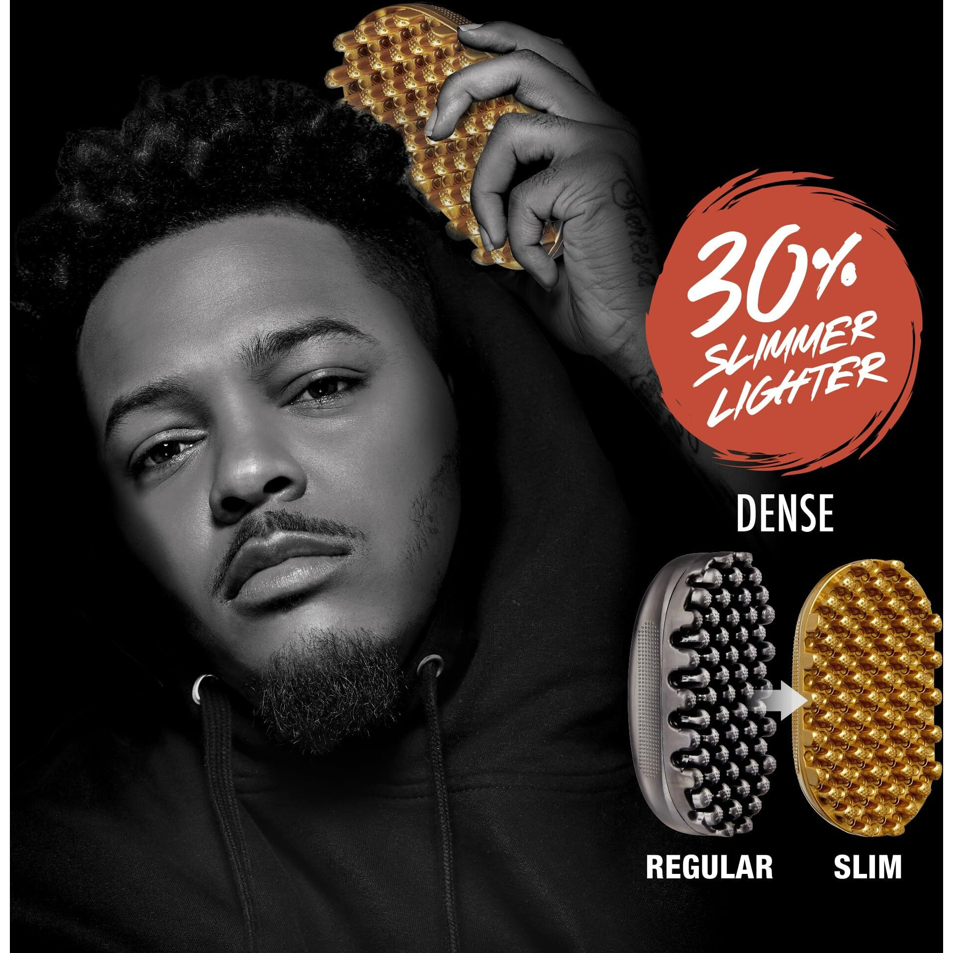 Red By Kiss Bow Wow X Twist King Luxury Twist Styler Washable And Durable Twist Brush For Afro Curl- Slim And Dense (Gold)