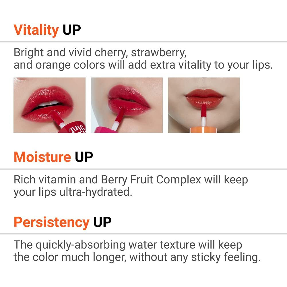 Etude House Dear Darling Water Tint Orange Ade | Bright Vivid Color Lip Tint With Moisturizing Pomegranate & Grapefruit Extract To Hydrate Your Lips